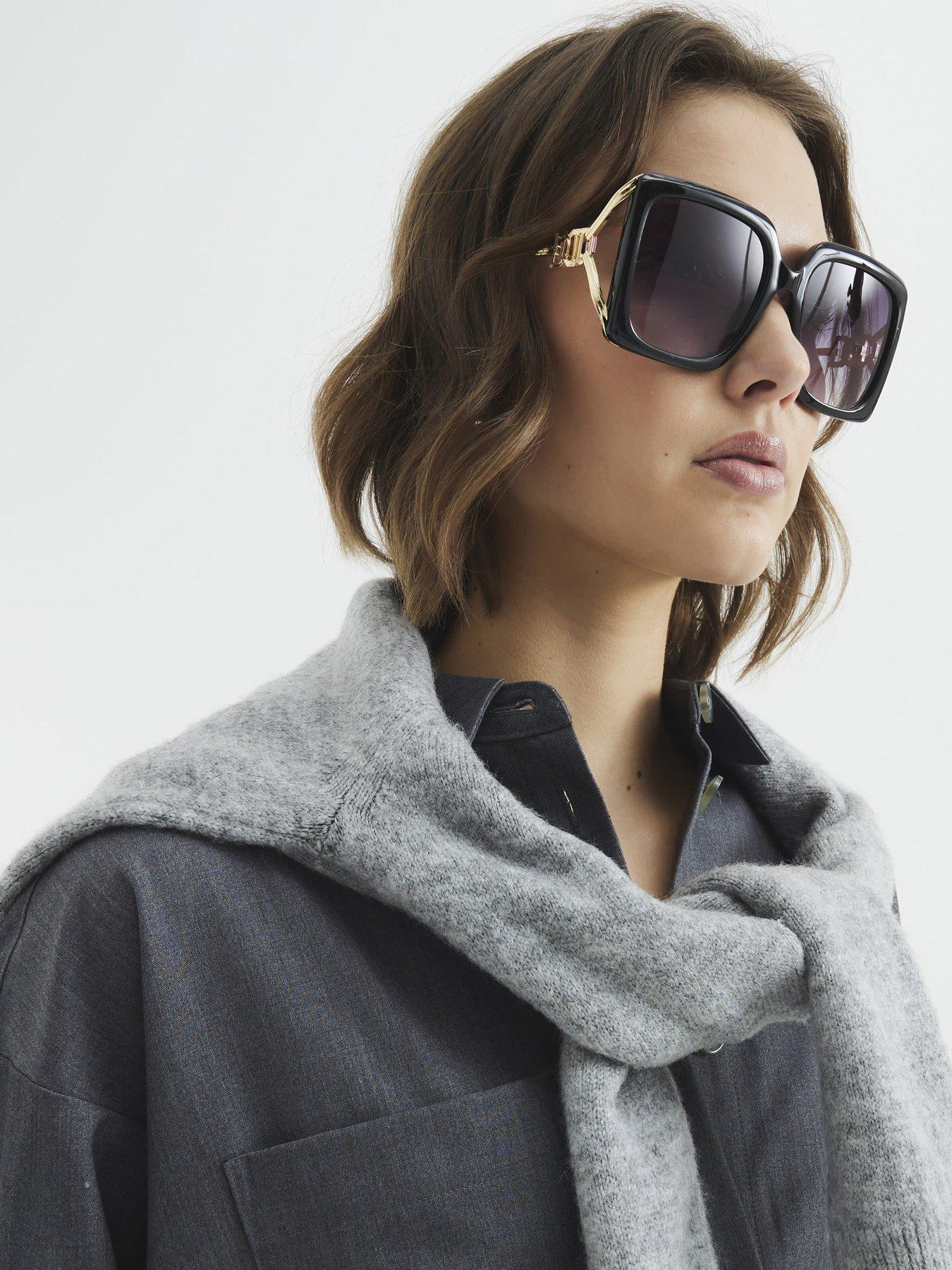 Image 2 of 5 of River Island Square Cut Out Sunglasses