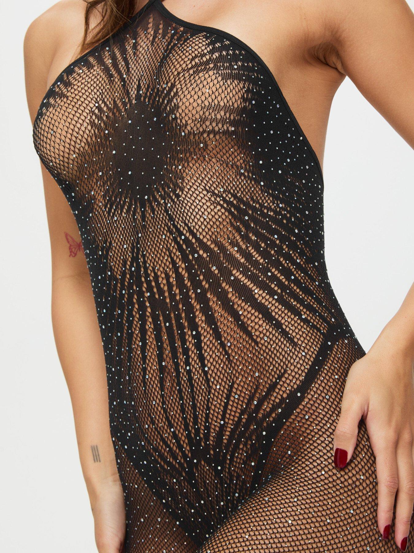 Image 4 of 5 of Ann Summers Sweet Escape Crotchless Bodystocking - Black