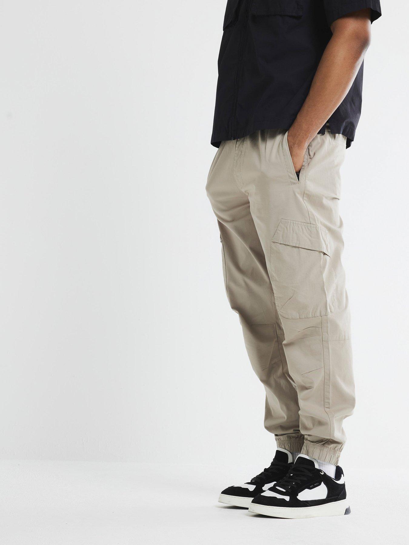 river-island-regular-fit-cuffed-cargo-trousers