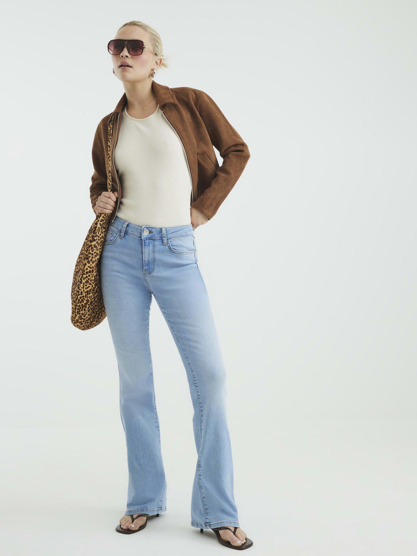 undefined Mid Rise Bootcut Jeans - Blue