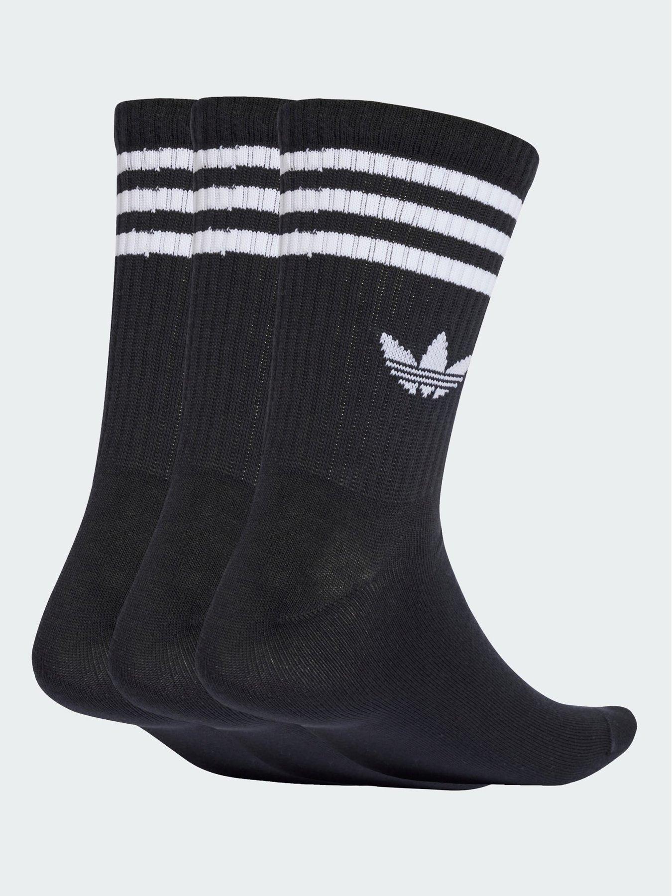 Image 2 of 4 of adidas Originals 3-Stripes Crew Socks 3 Pairs - Black