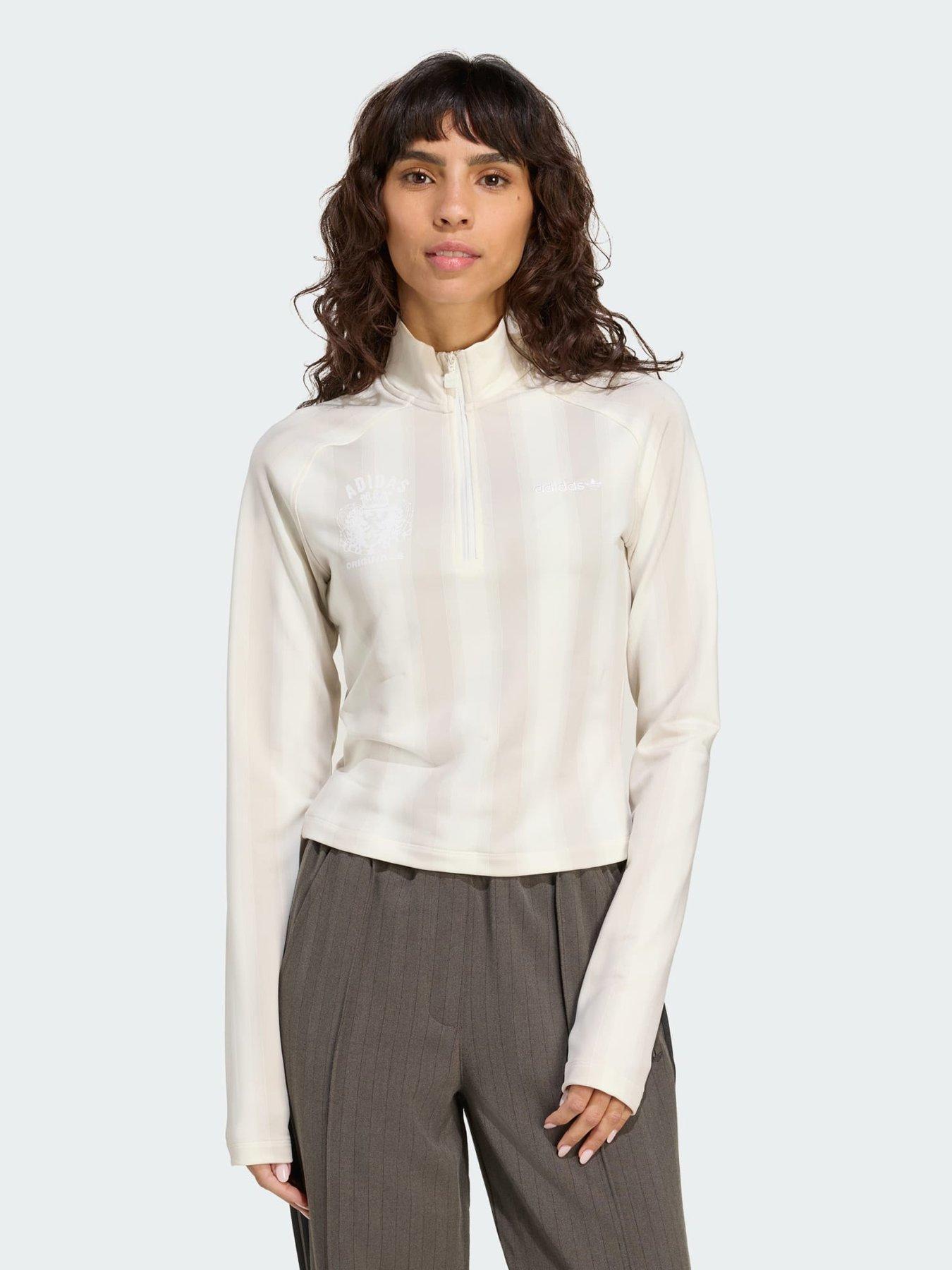 adidas Originals Half-Zip Graphic Football Long-Sleeve Top