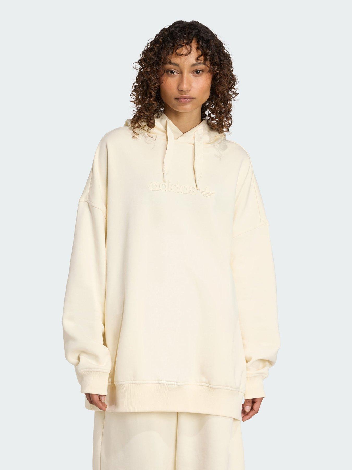 undefined Essentials Linear Hoodie Oversized - Cream/White