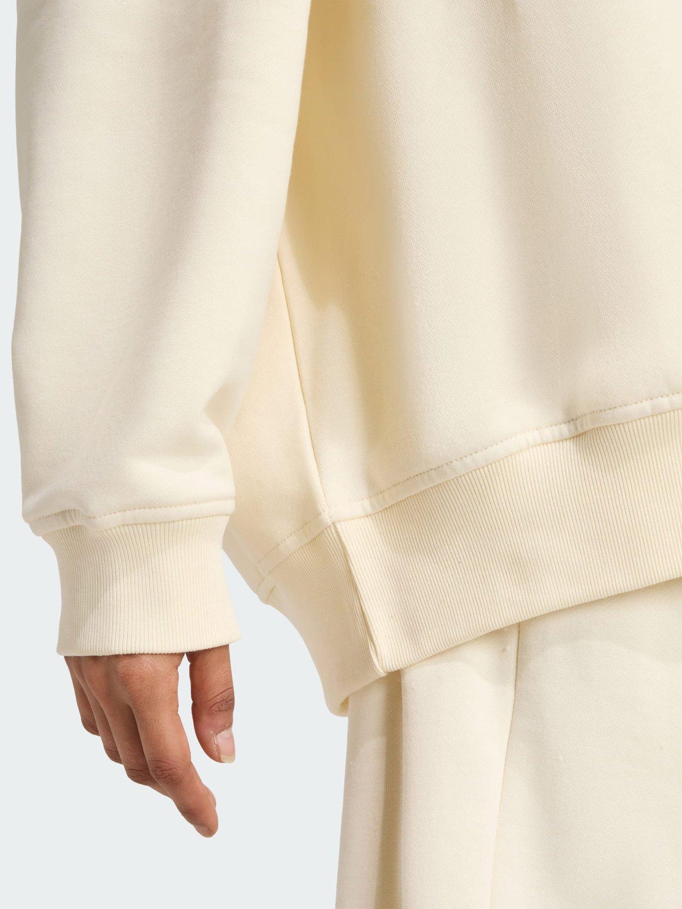 Image 4 of 5 of adidas Originals Essentials Linear Hoodie Oversized - Cream/White