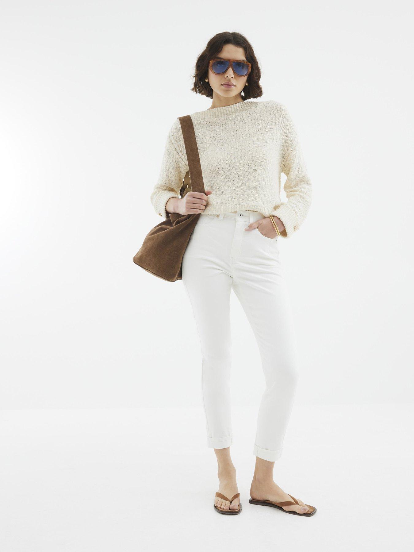 undefined High Rise Mom Jeans - White