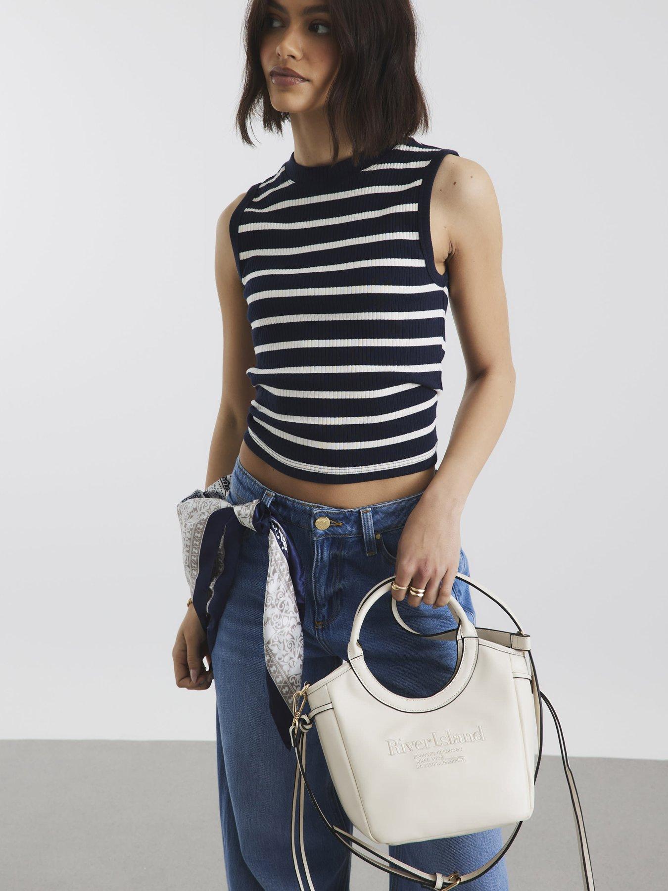 stillFront image of river-island-rounded-handle-tote-bag