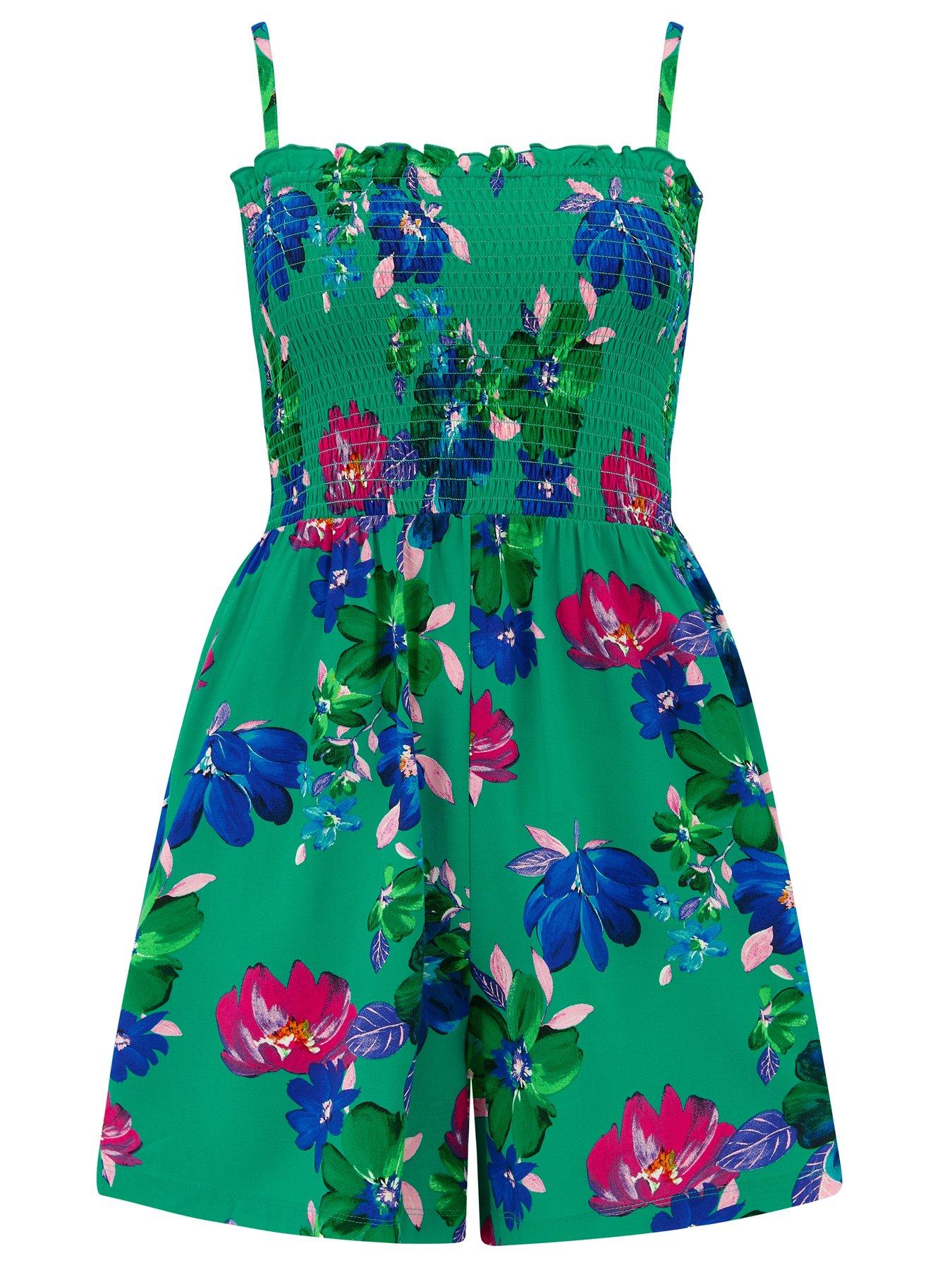  image of pour-moi-strapless-shirred-bodice-beach-playsuit