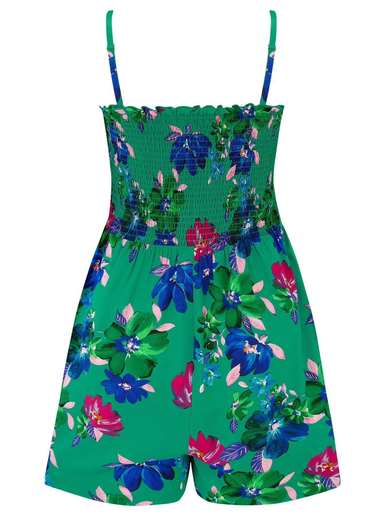  image of pour-moi-strapless-shirred-bodice-beach-playsuit