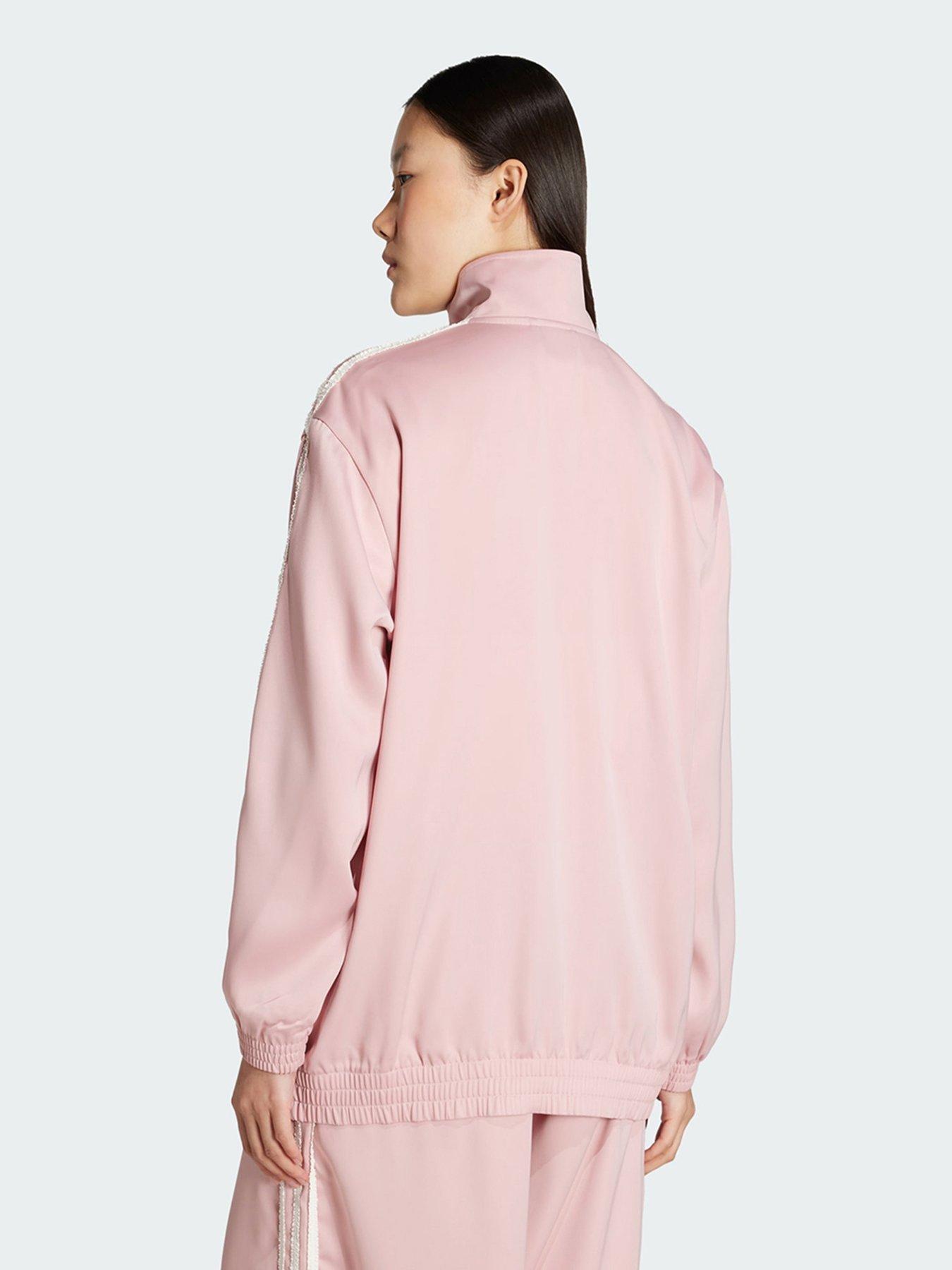 Image 2 of 5 of adidas Originals Satin Firebird Track Top Ruffle 3-Stripes