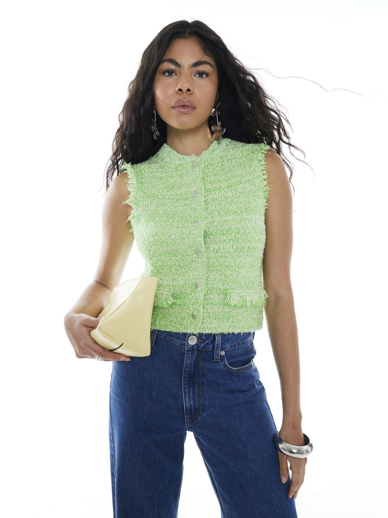 undefined Boucle Fringed Waistcoat