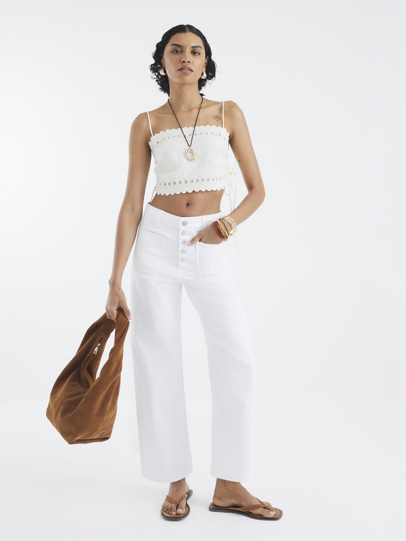 undefined Wide Leg Cropped Jeans