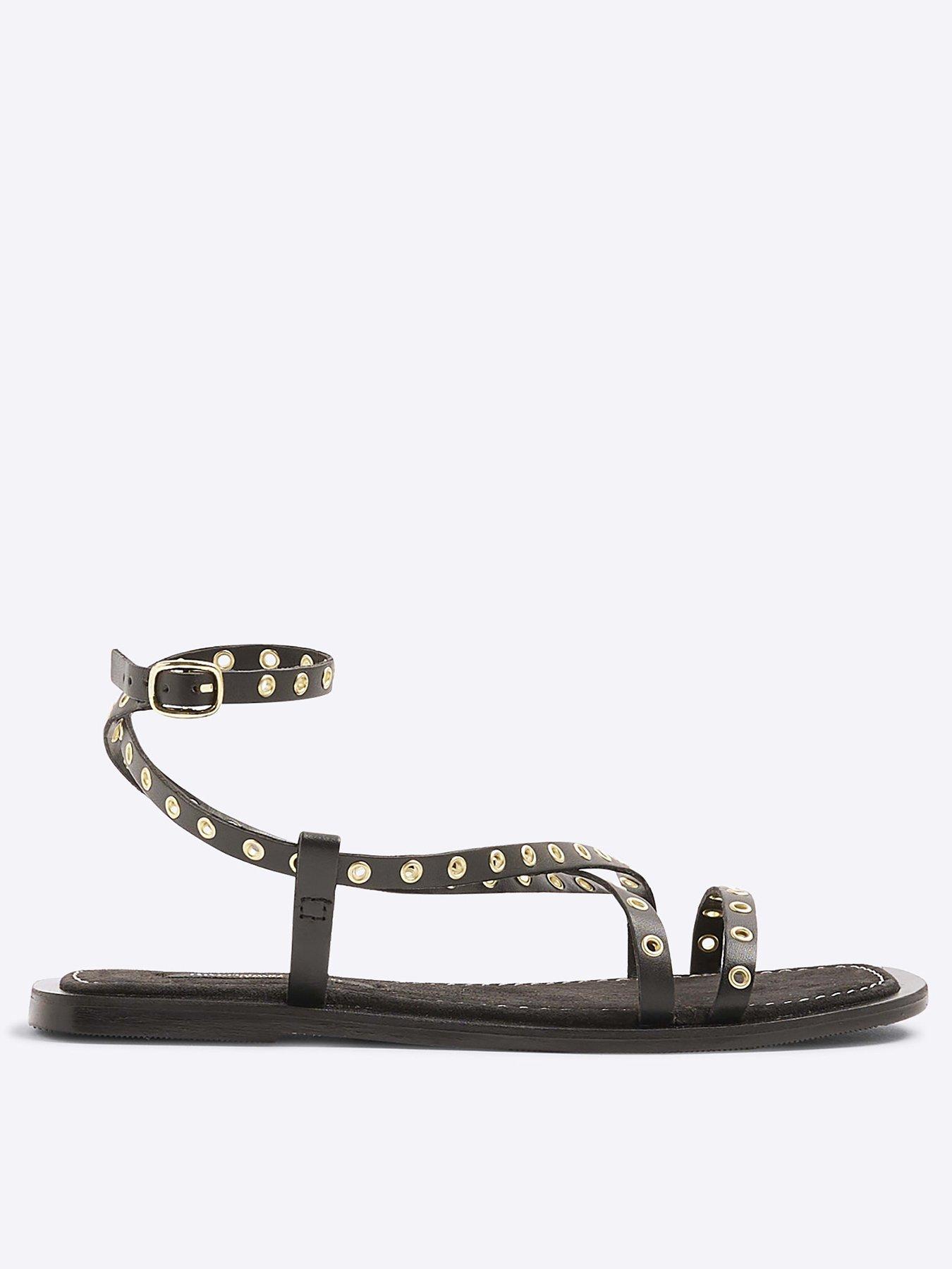 undefined Wide Fit Eyelet Strappy Sandals
