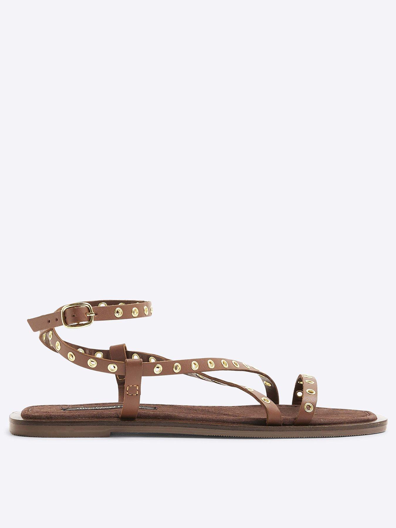 undefined Wide Fit Eyelet Strappy Sandals