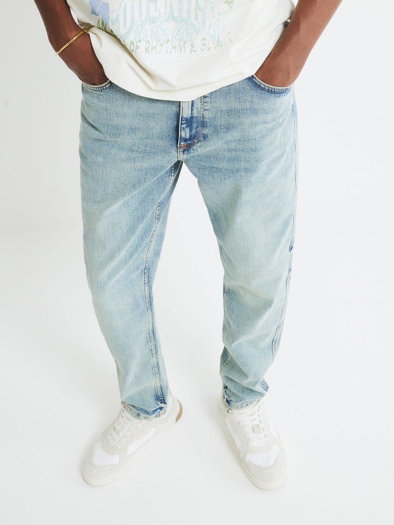 Image 1 of 4 of River Island Tapered Fit Jeans - Blue