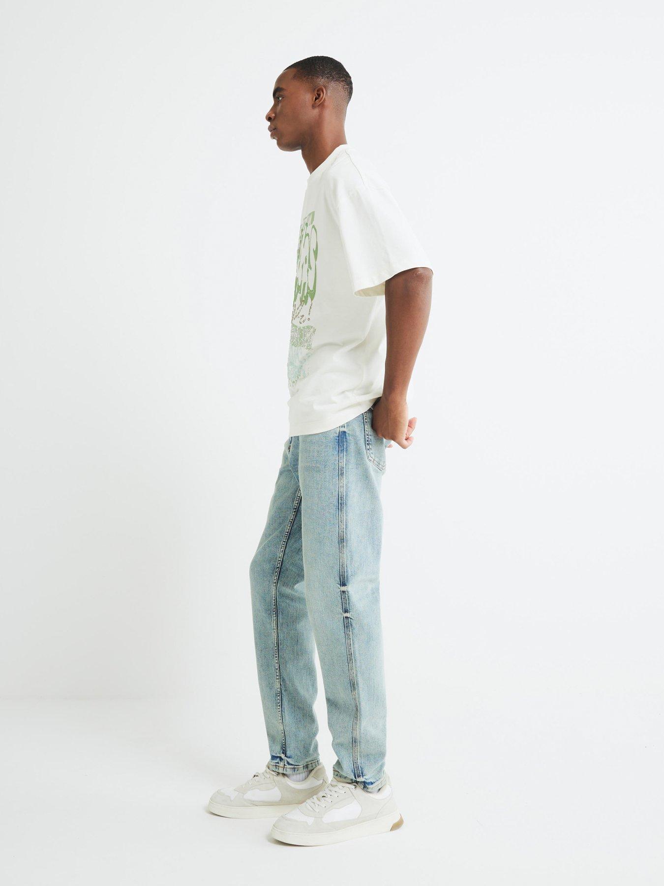 Image 4 of 4 of River Island Tapered Fit Jeans - Blue