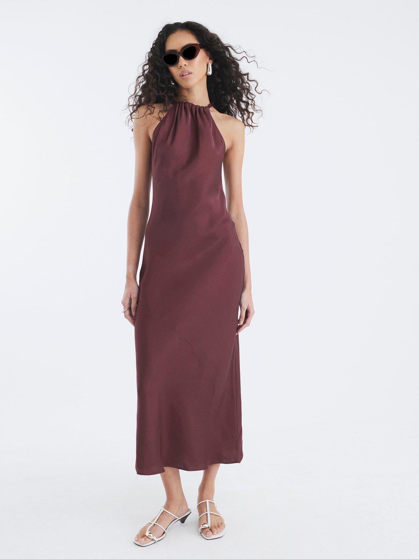 undefined Sleeveless Halter Neck Maxi Dress