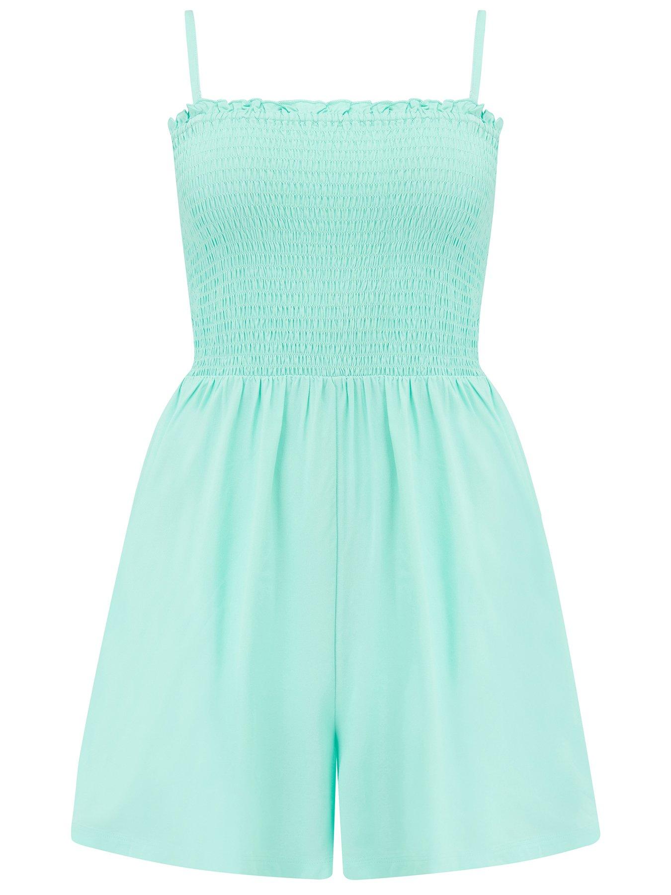  image of pour-moi-strapless-shirred-bodice-beach-playsuit