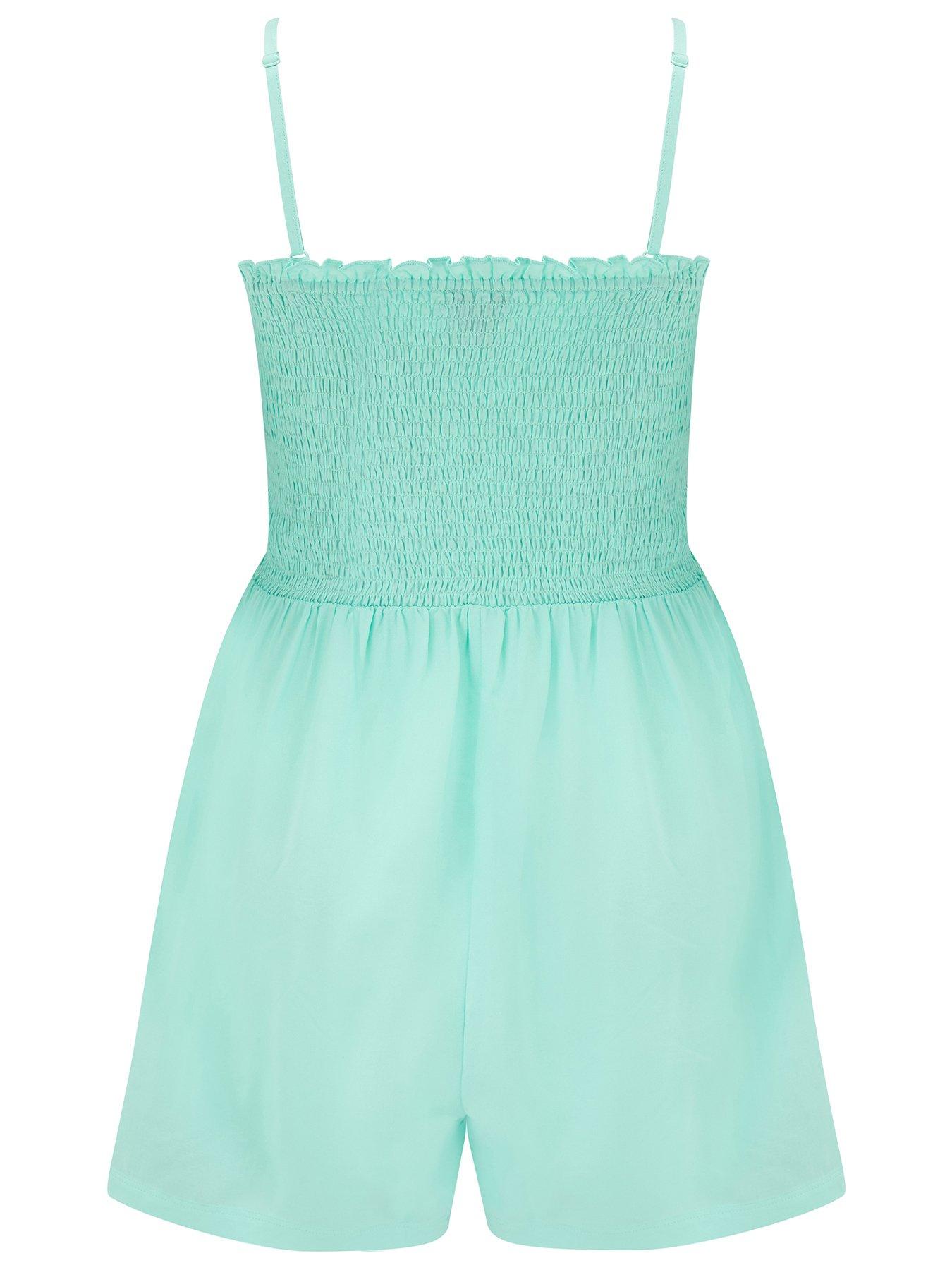  image of pour-moi-strapless-shirred-bodice-beach-playsuit