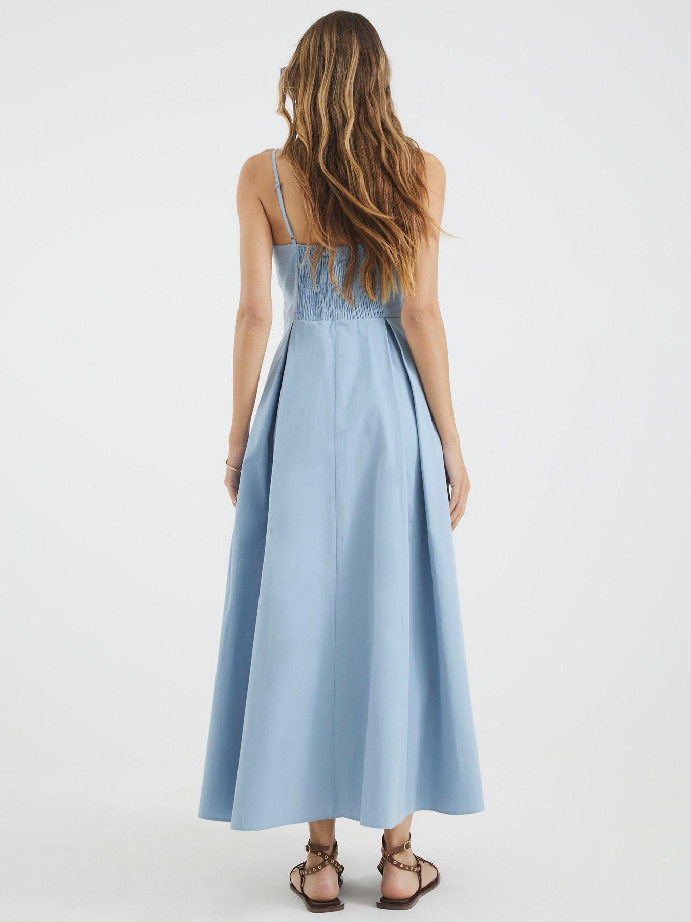Image 2 of 4 of River Island Bow Detail Button Up Midi Dress