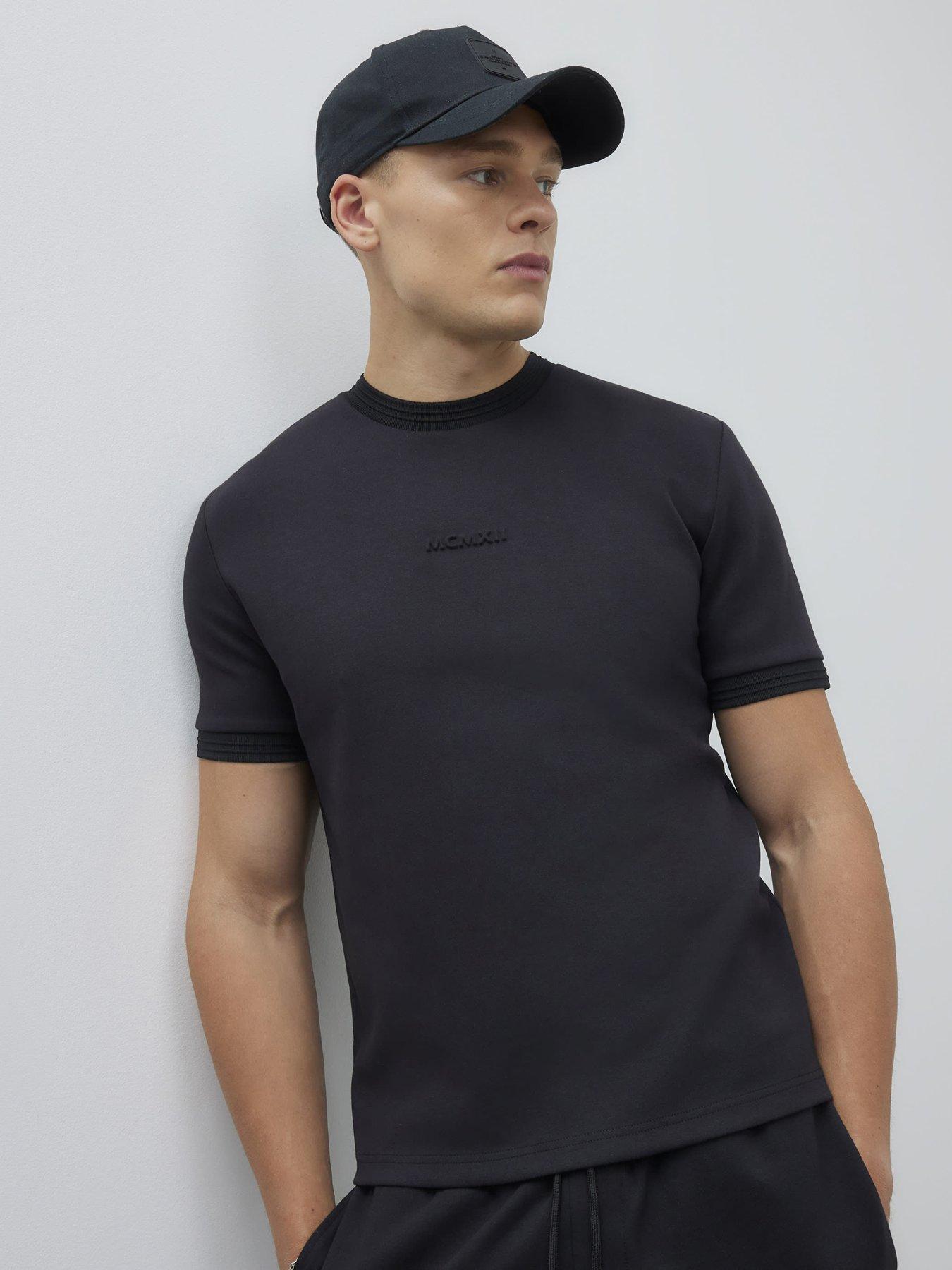undefined Slim Fit Embossed Mcmxi T-shirt - Black