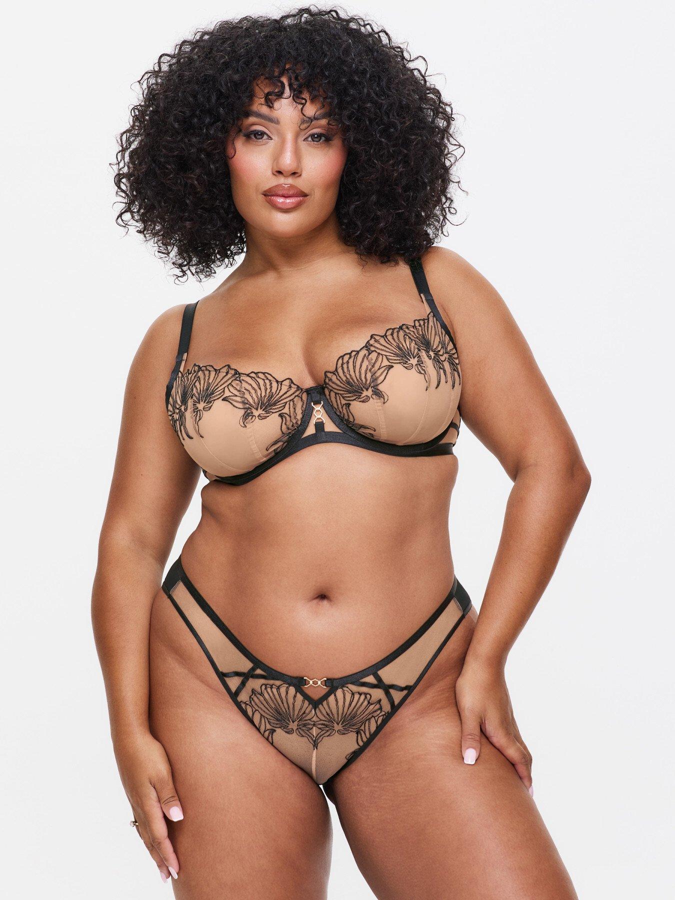Image 1 of 4 of Ann Summers Incensing Non-Padded Fuller Bust Balcony Bra - Black