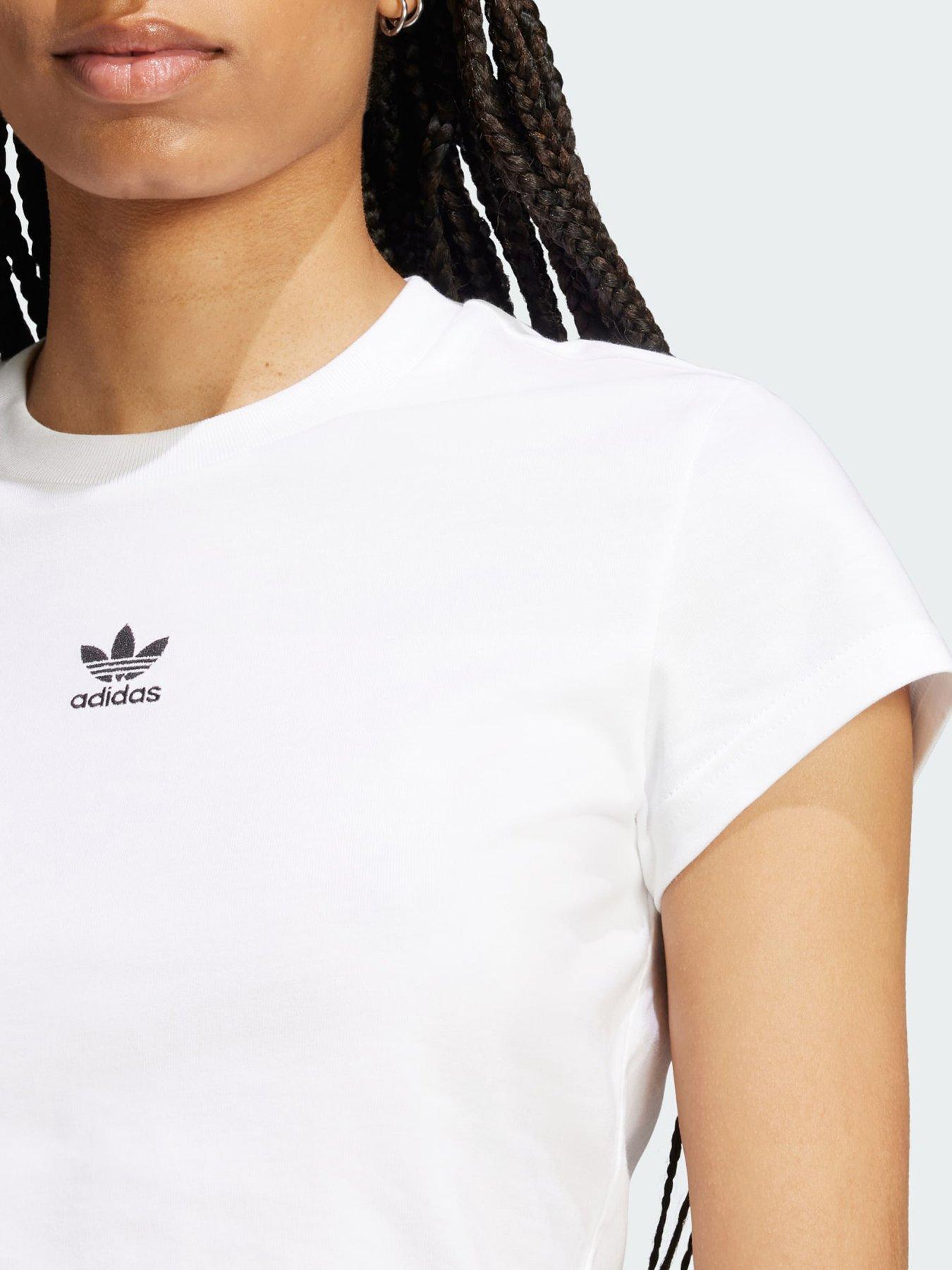 Image 4 of 5 of adidas Originals Essentials Slim Tee - White