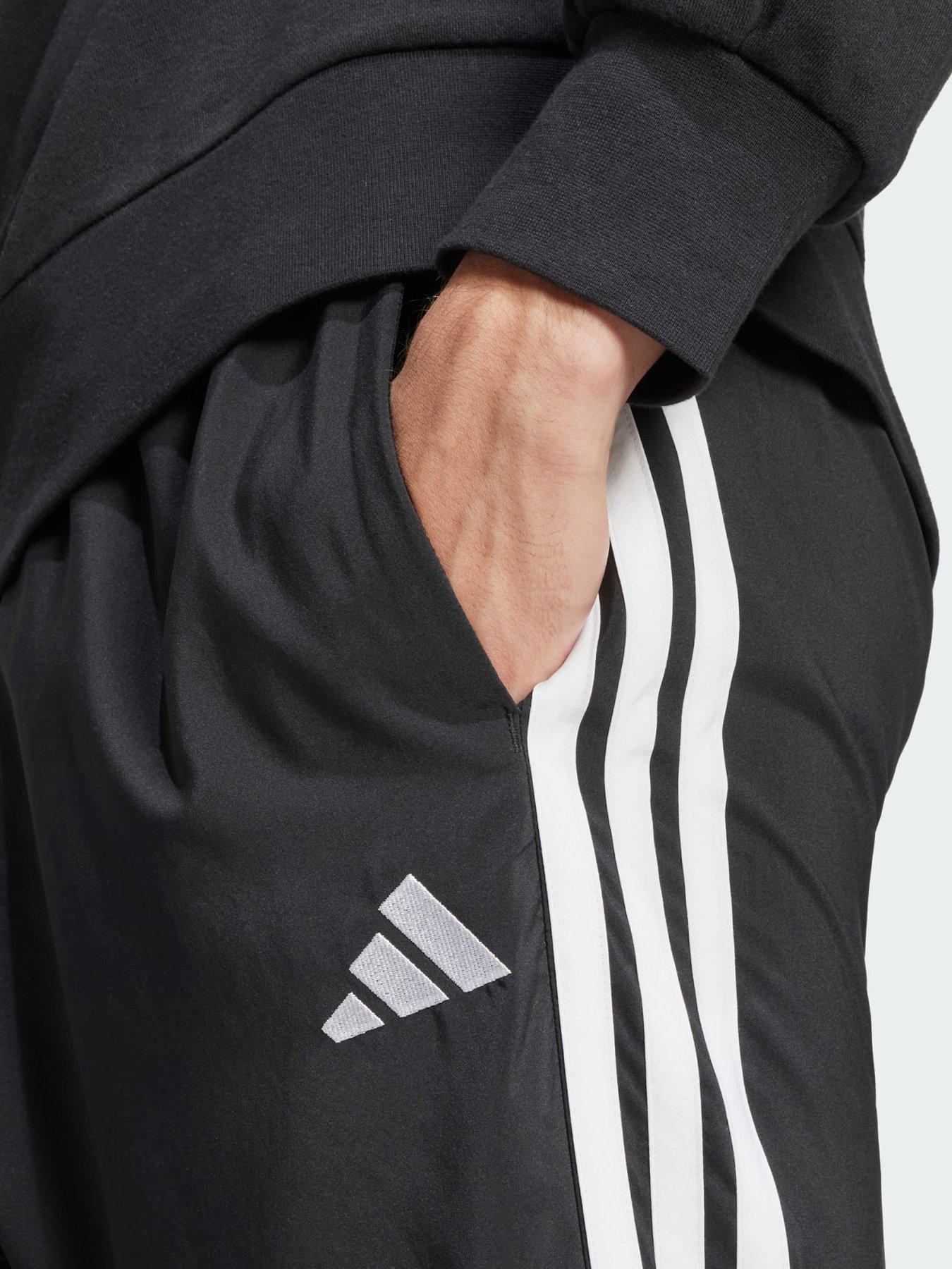 Image 4 of 5 of adidas Essentials 3-Stripes Stanford Pants Open Hem - Black/White
