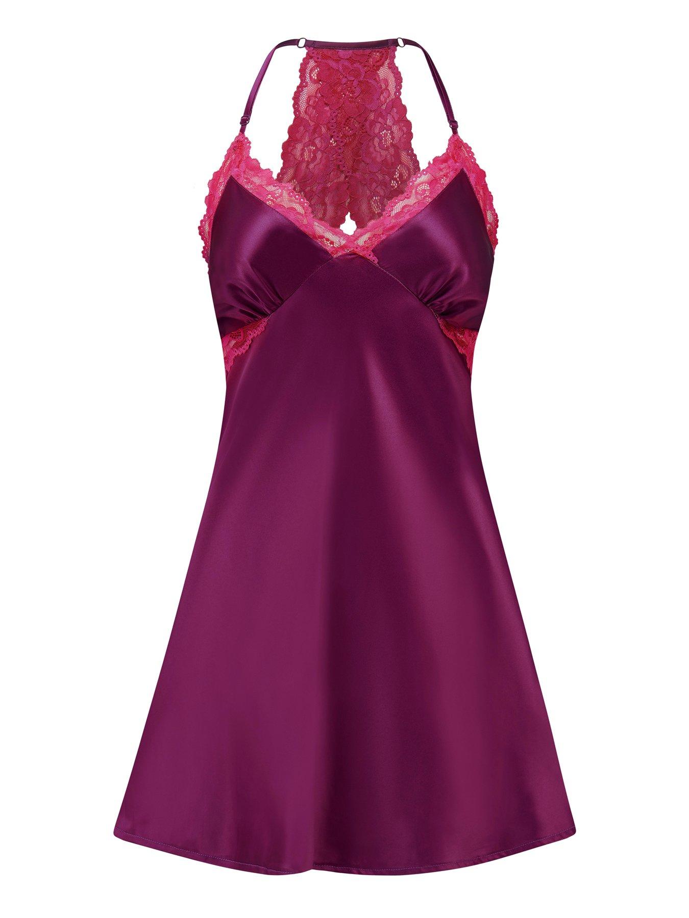 Image 3 of 4 of Pour Moi Dusk Satin Lace Chemise