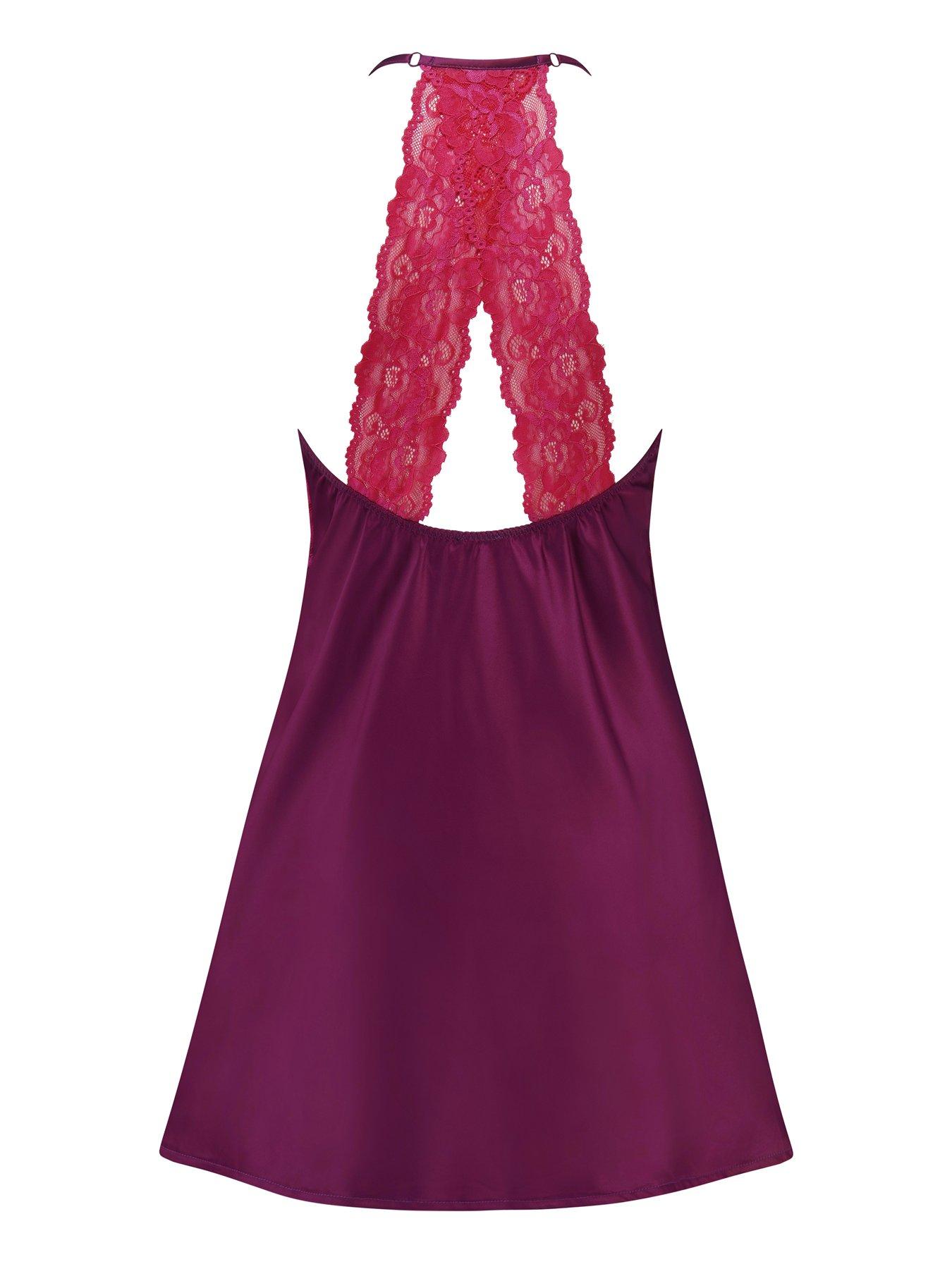 Image 4 of 4 of Pour Moi Dusk Satin Lace Chemise