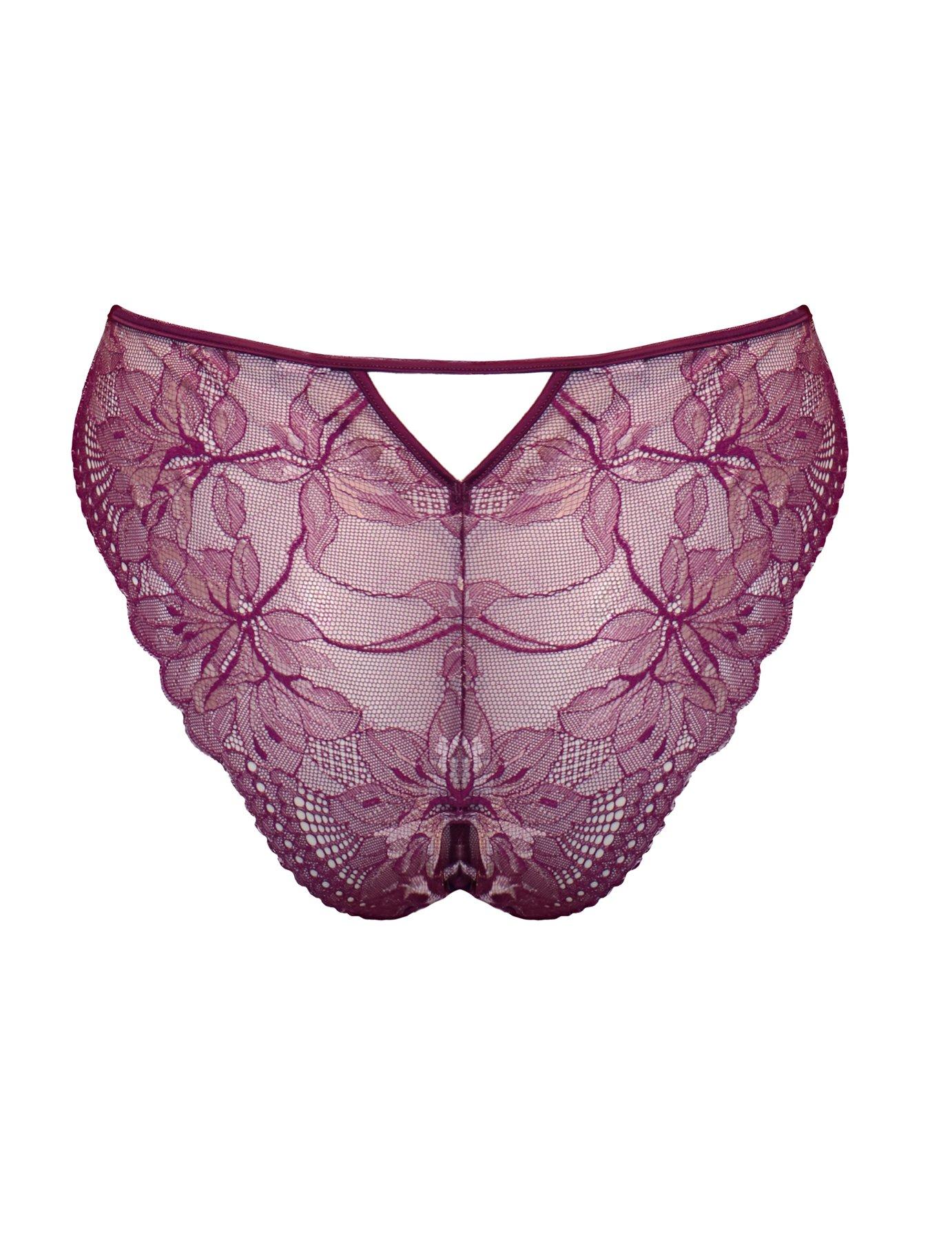 Image 4 of 4 of Pour Moi Sonnet Two-Tone Lace Midi Brazilian Brief