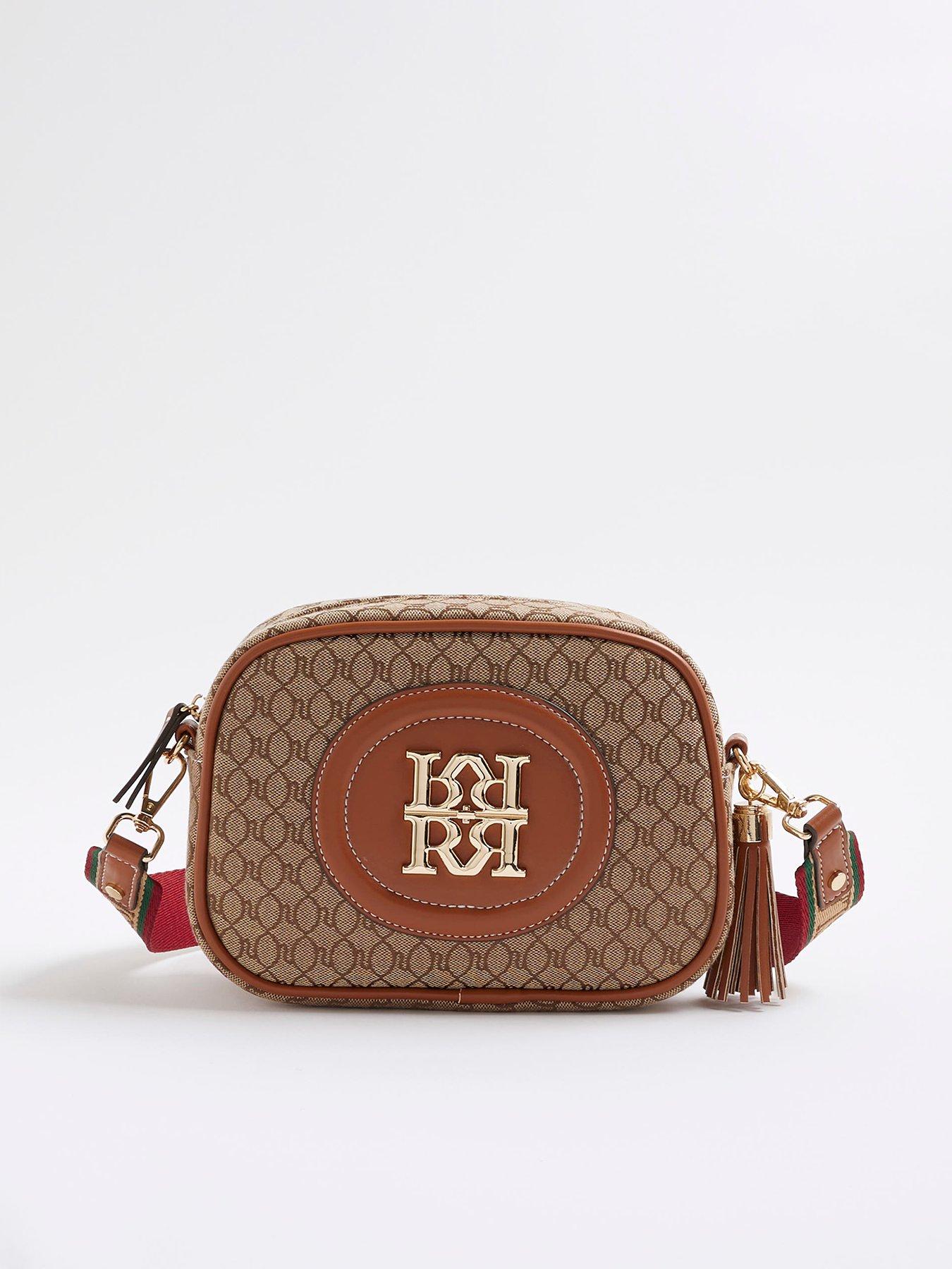 Image 1 of 5 of River Island Rr Monogram Cross Body Bag