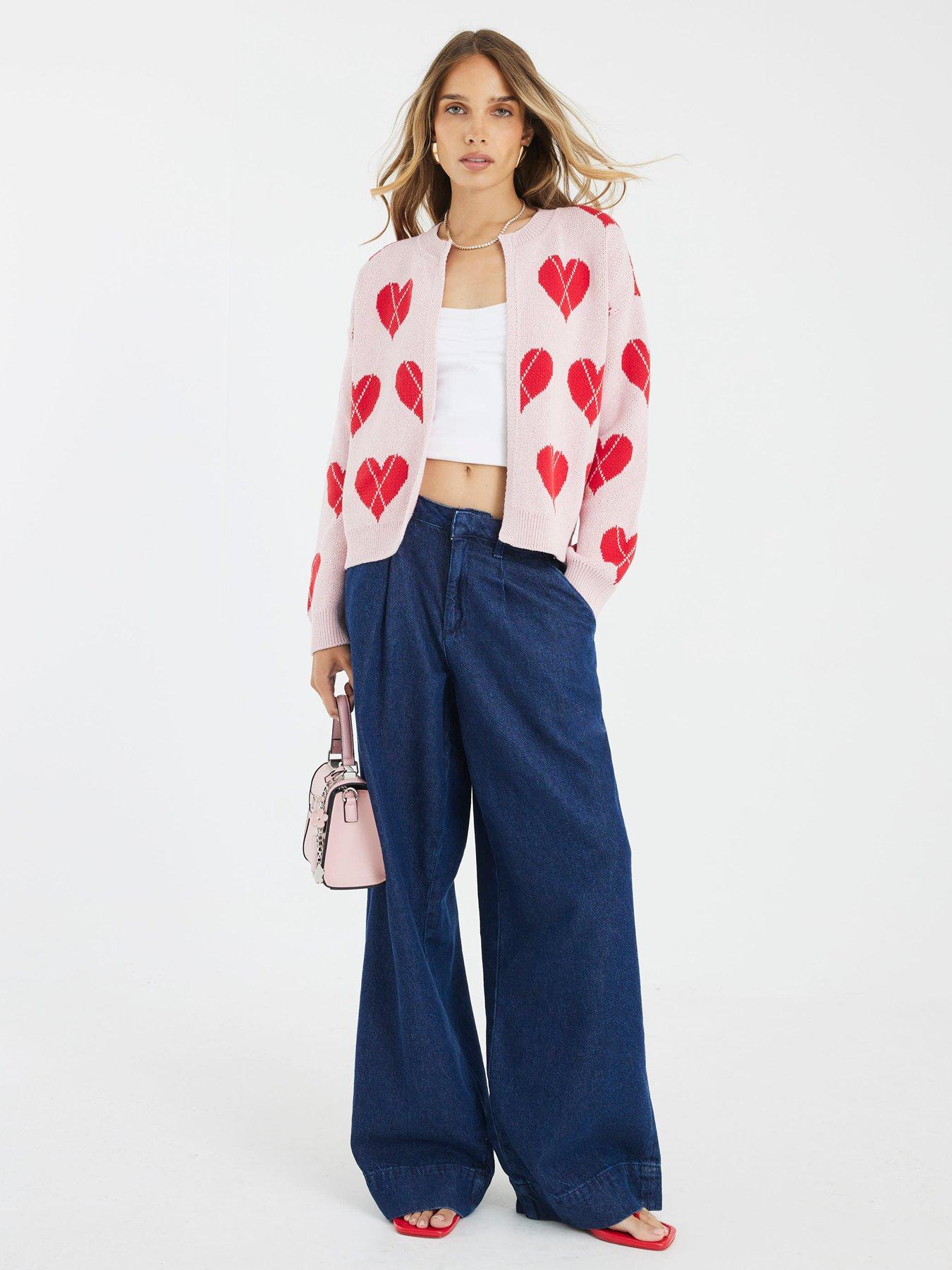 Image 3 of 4 of River Island Knitted Heart Cardigan