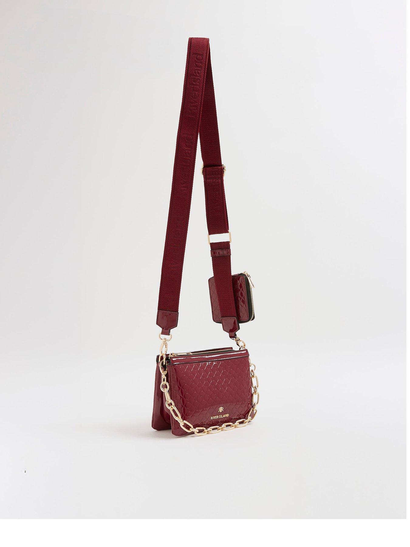 Image 3 of 5 of River Island Ri Monogram Chain Detail Cross Body Bag