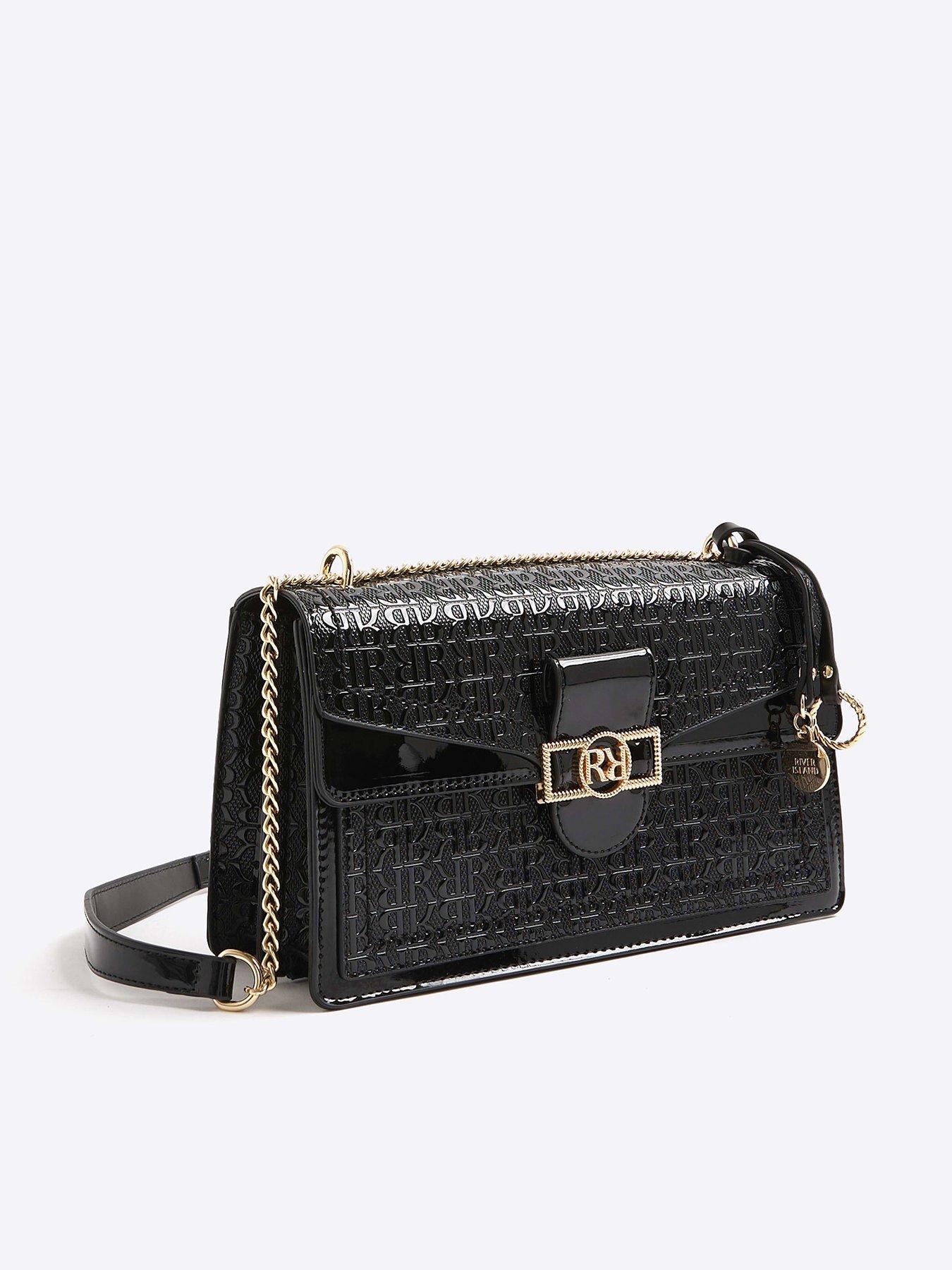 Image 3 of 5 of River Island Patent Rr Panelled Shoulder Bag