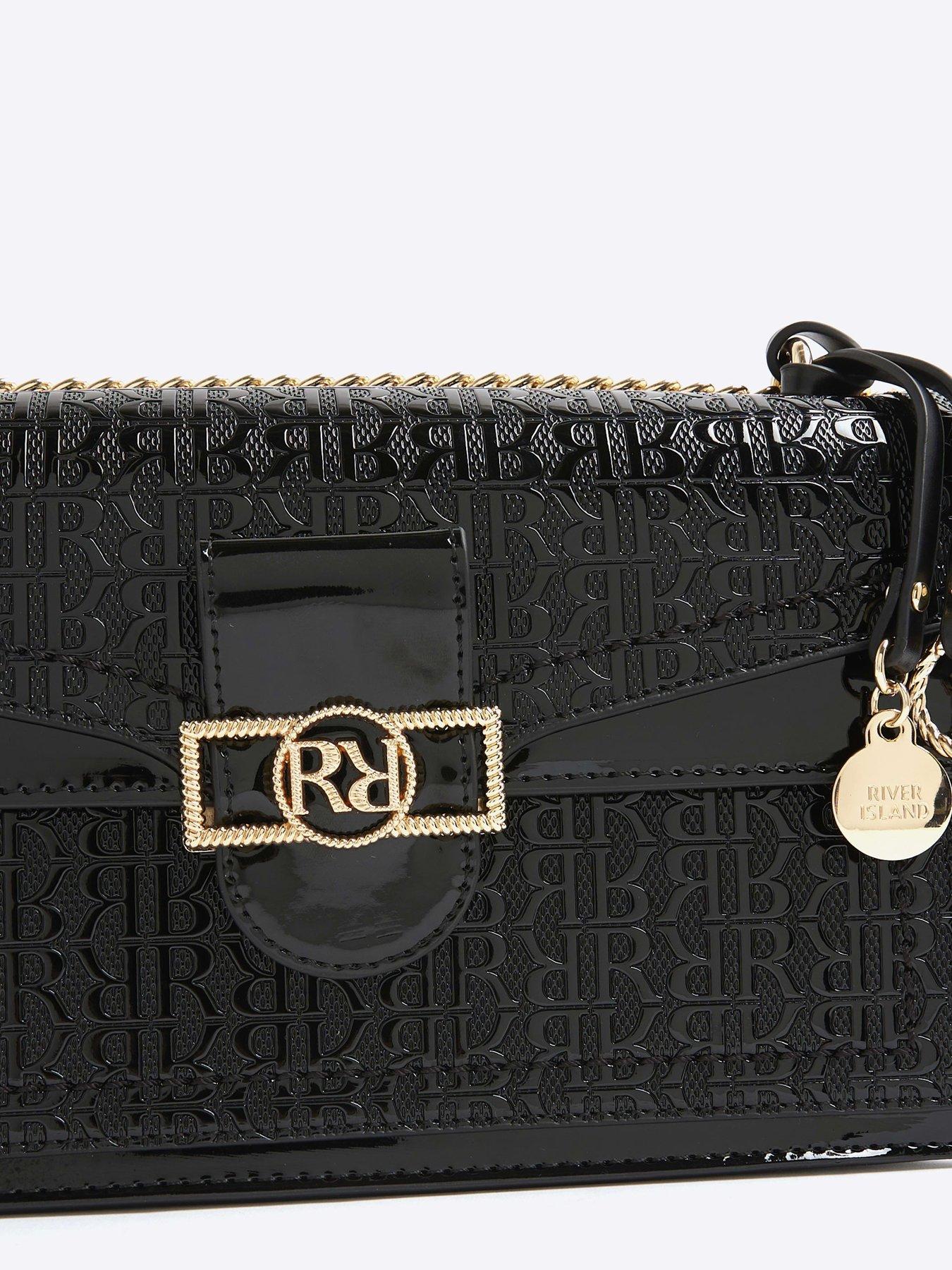 Image 5 of 5 of River Island Patent Rr Panelled Shoulder Bag