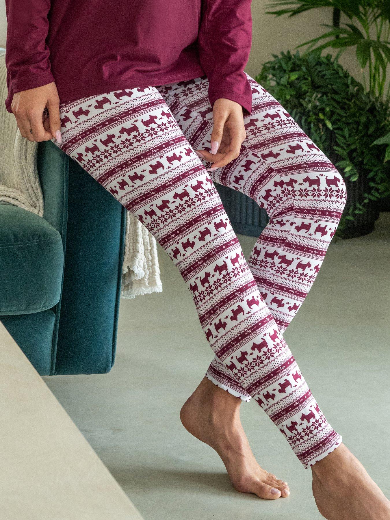 Image 2 of 4 of Pour Moi Soft Touch Jersey Fairisle Legging Pyjama Set