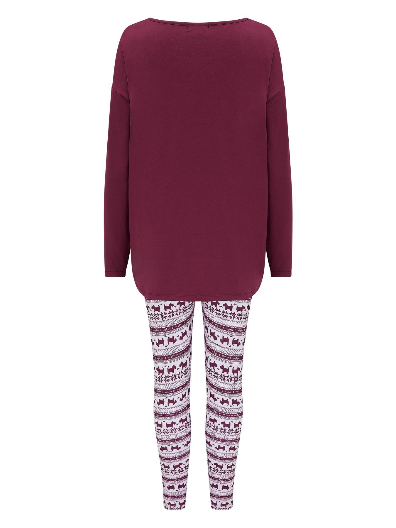 Image 4 of 4 of Pour Moi Soft Touch Jersey Fairisle Legging Pyjama Set