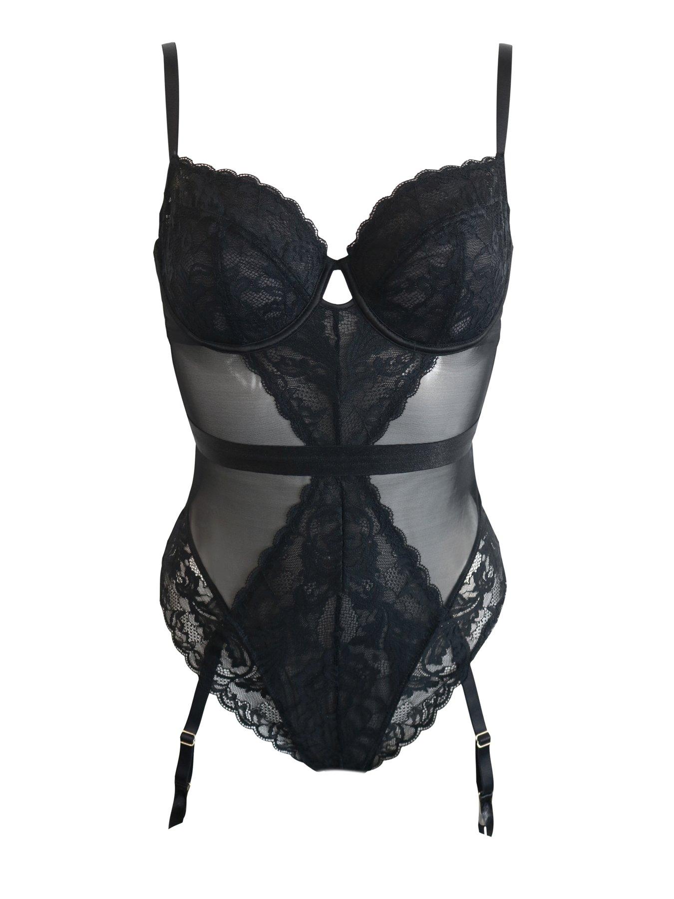 Image 3 of 4 of Pour Moi For Your Eyes Only Non-Padded Suspender Crotchless Body