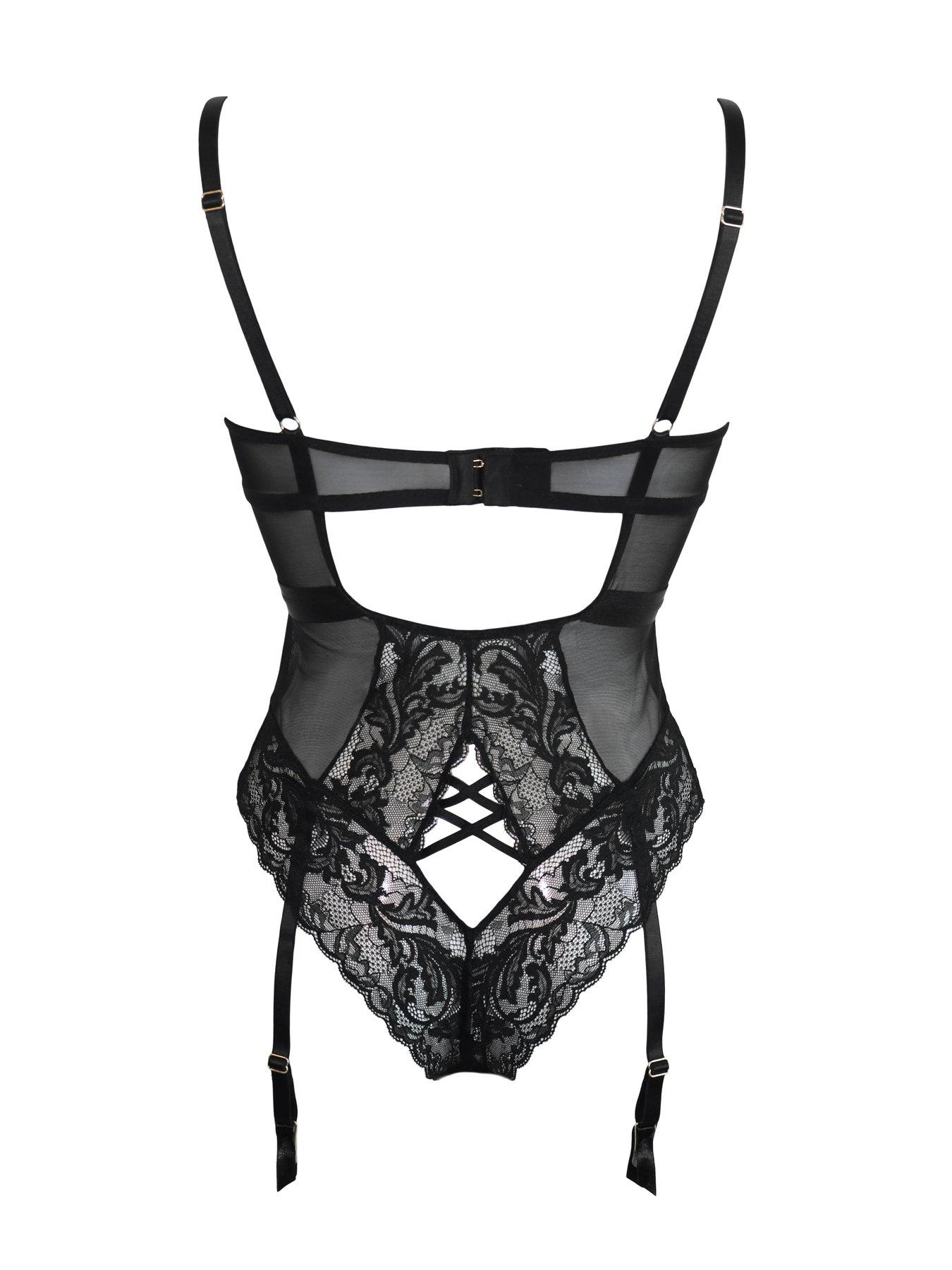 Image 4 of 4 of Pour Moi For Your Eyes Only Non-Padded Suspender Crotchless Body