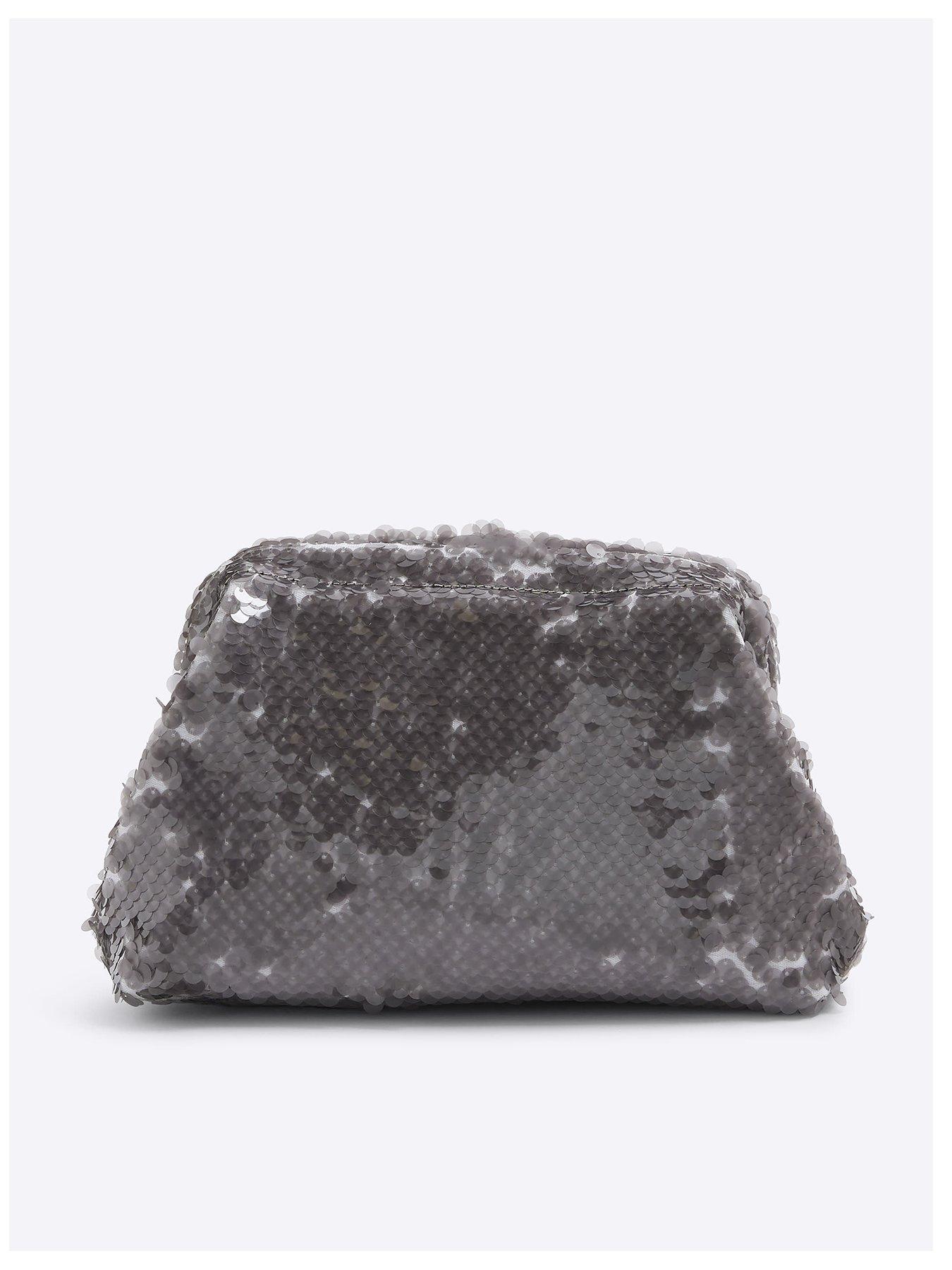 undefined Sequin Clutch Bag - Silver