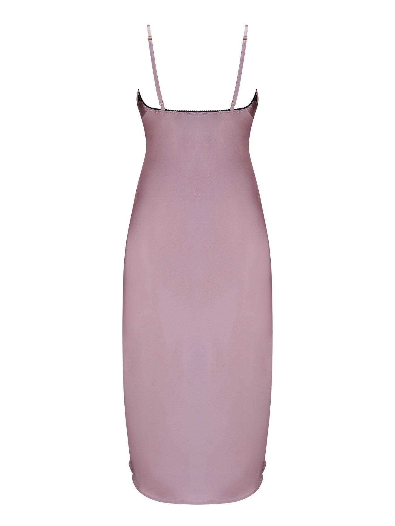 Image 4 of 4 of Pour Moi Dusk Satin and Lace Midi Chemise