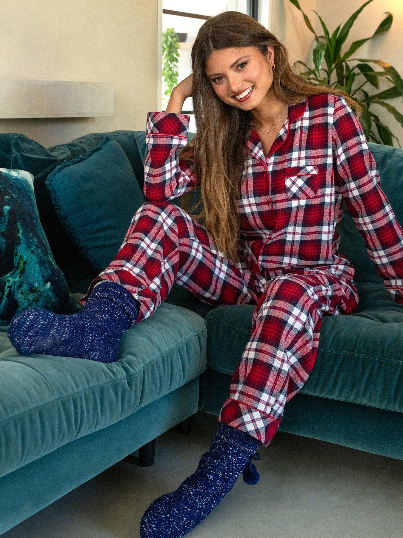 Image 2 of 4 of Pour Moi Cosy Check Brushed Cotton Pyjama Gift Set