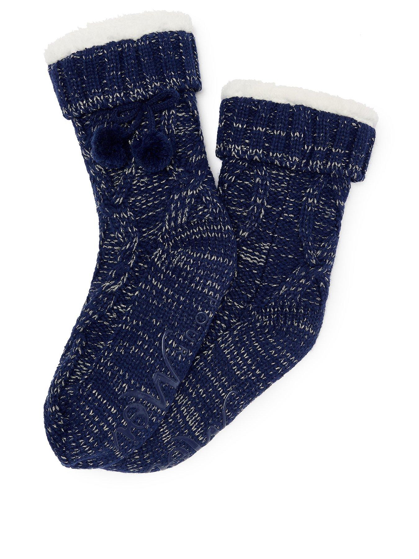 Image 2 of 4 of Pour Moi Cosy Cable Knit Lined Slipper Sock
