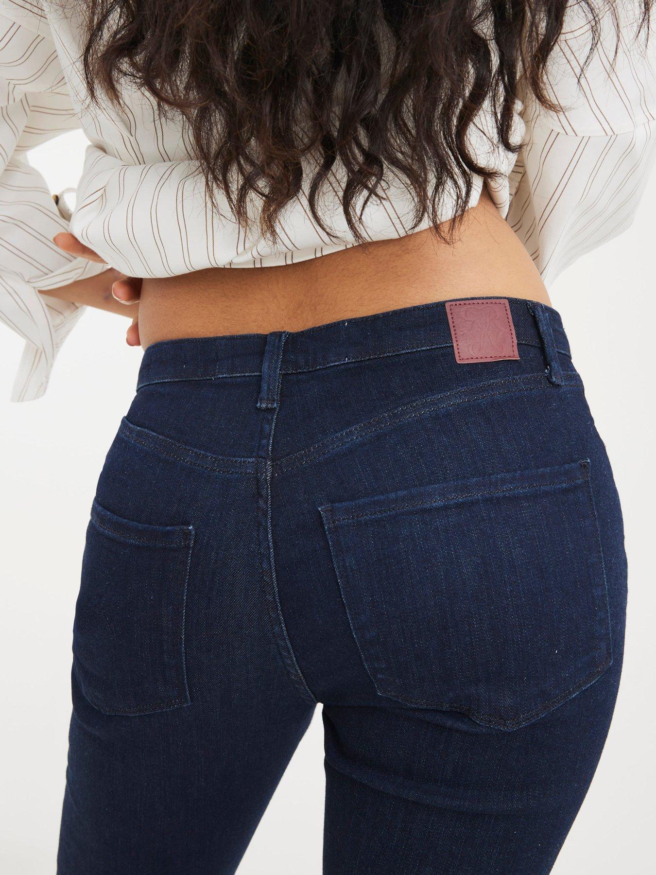 Image 4 of 4 of River Island Indigo High Rise Flared Jeans - Blue