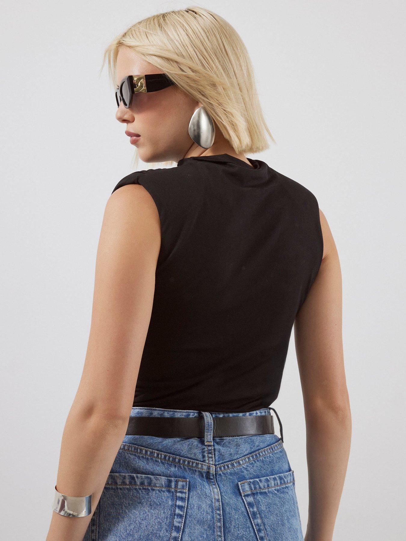 Image 2 of 4 of River Island Sleeveless Studded Bodysuit - Black