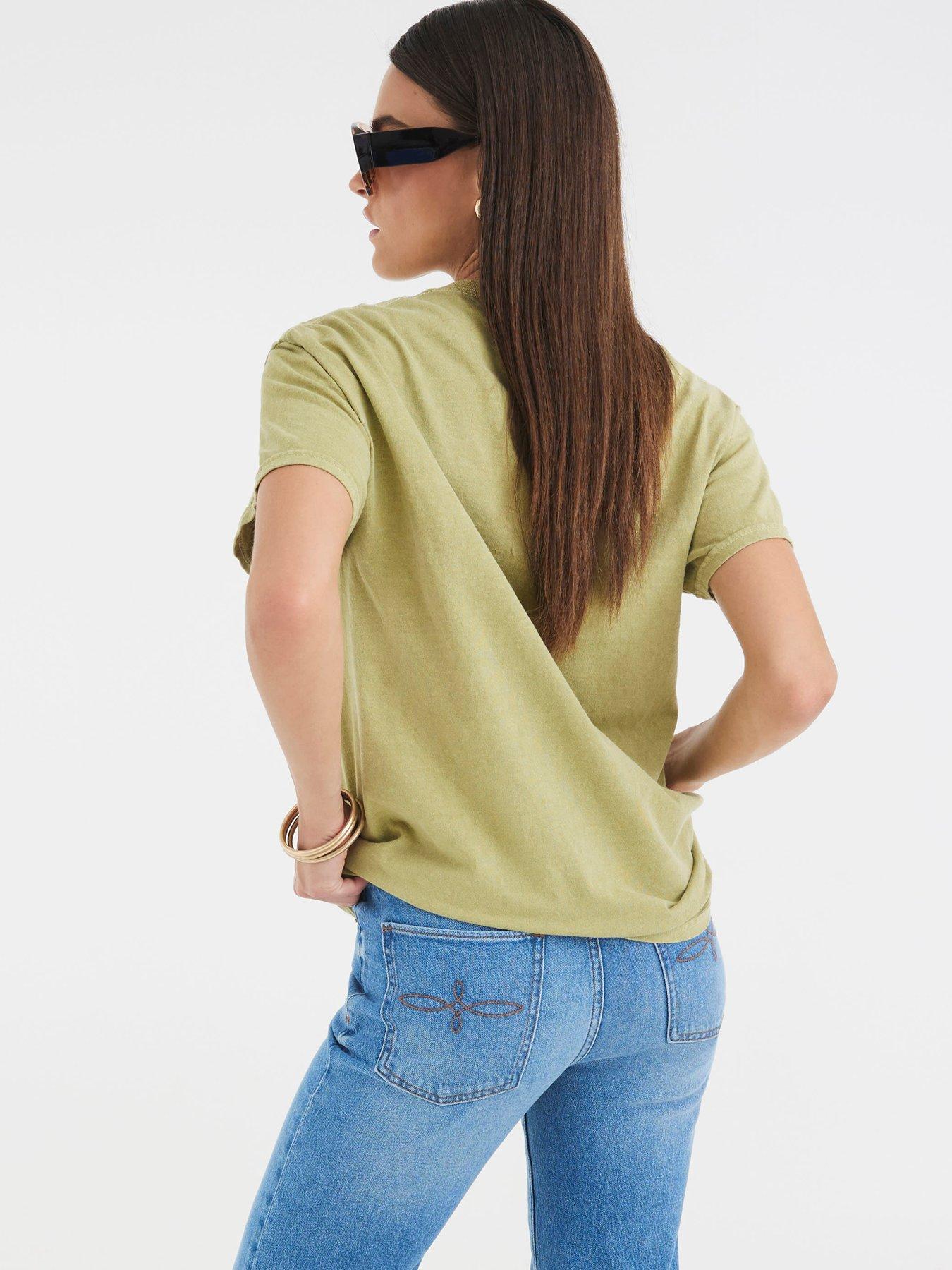 Image 2 of 4 of River Island Short Sleeve Floral Print T-shirt - Green