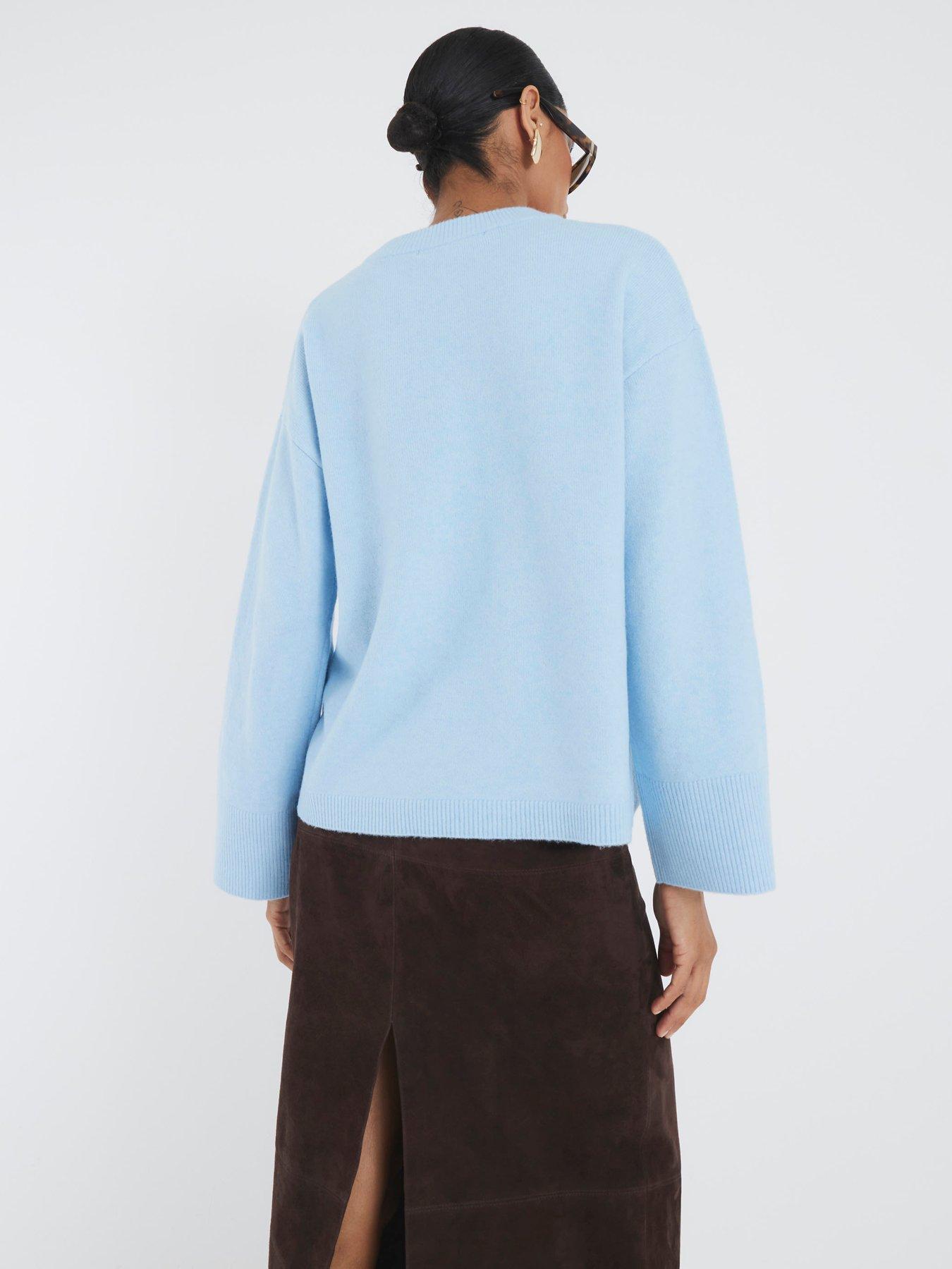  image of river-island-crew-neck-knitted-jumper-blue