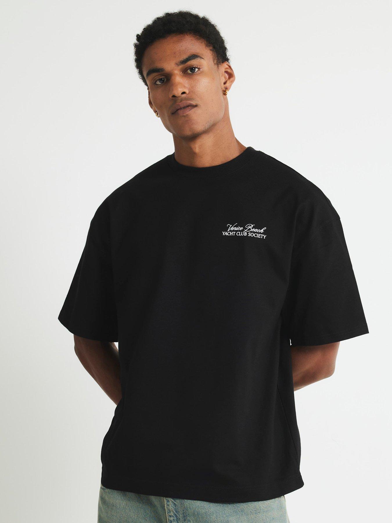 Image 2 of 4 of River Island Yacht Club Society T-shirt - Black