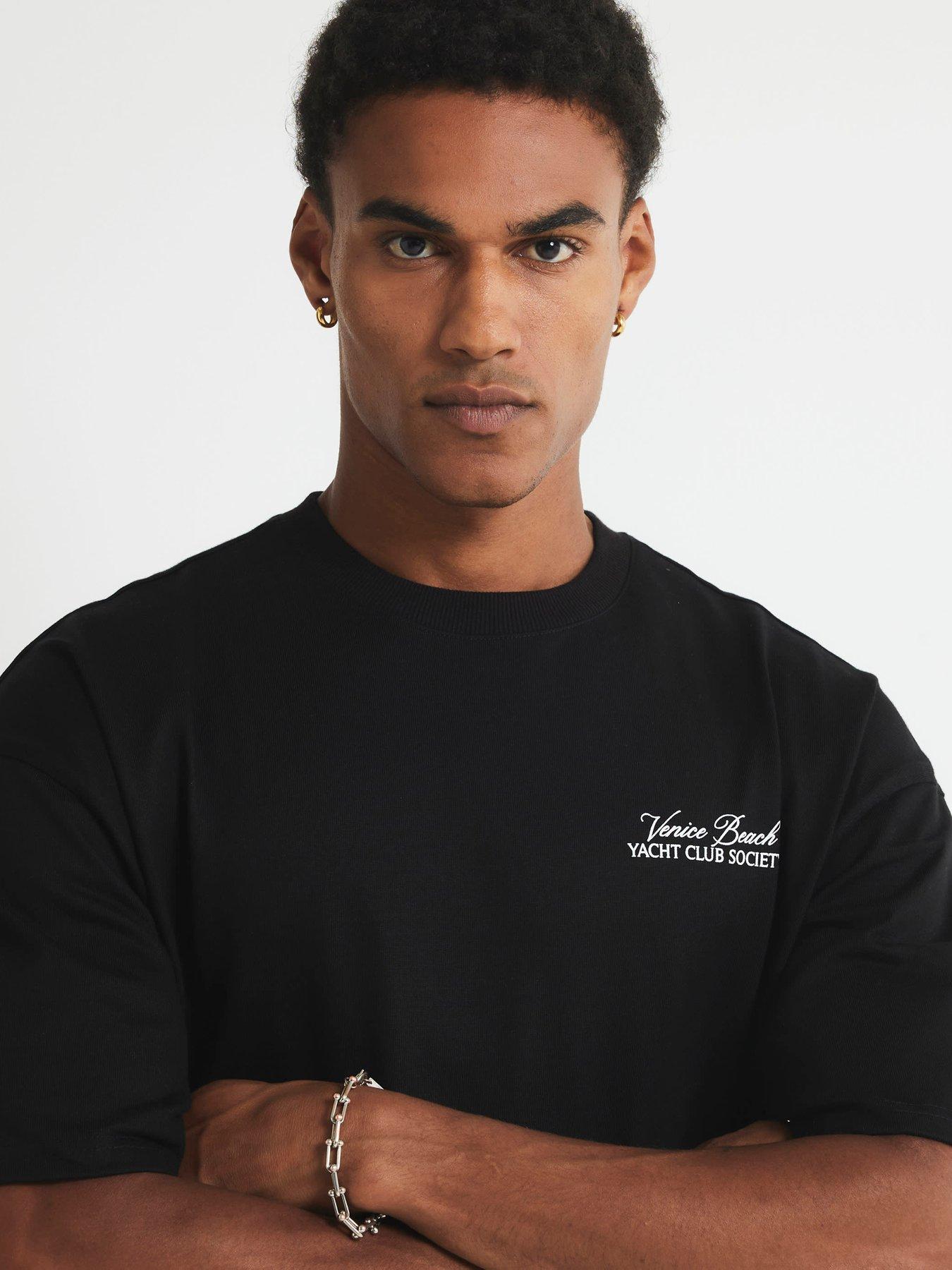 Image 4 of 4 of River Island Yacht Club Society T-shirt - Black