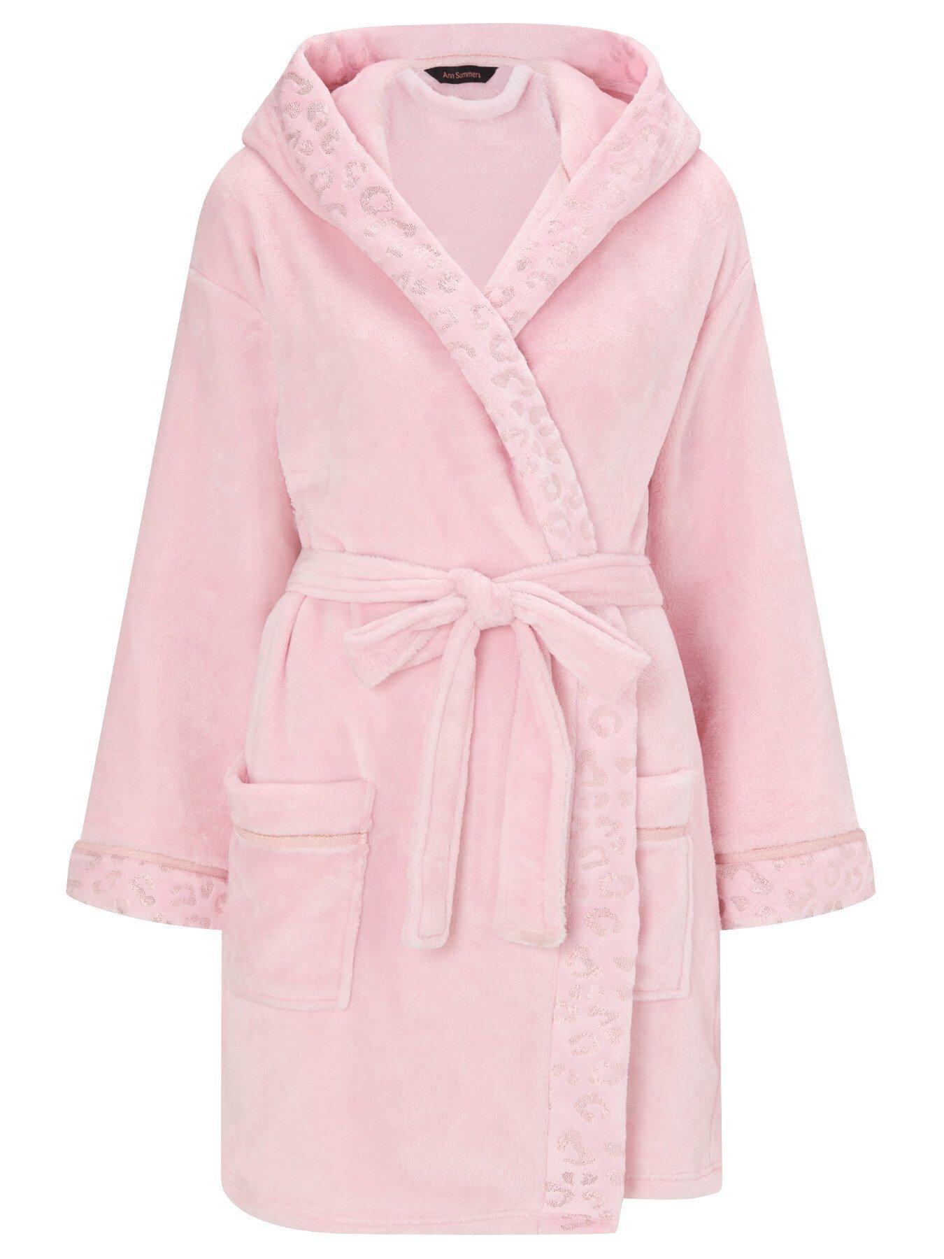 chinese dress ladies Womens Baby Pink Fleece Hooded Dressing Gown – Slumber Hut